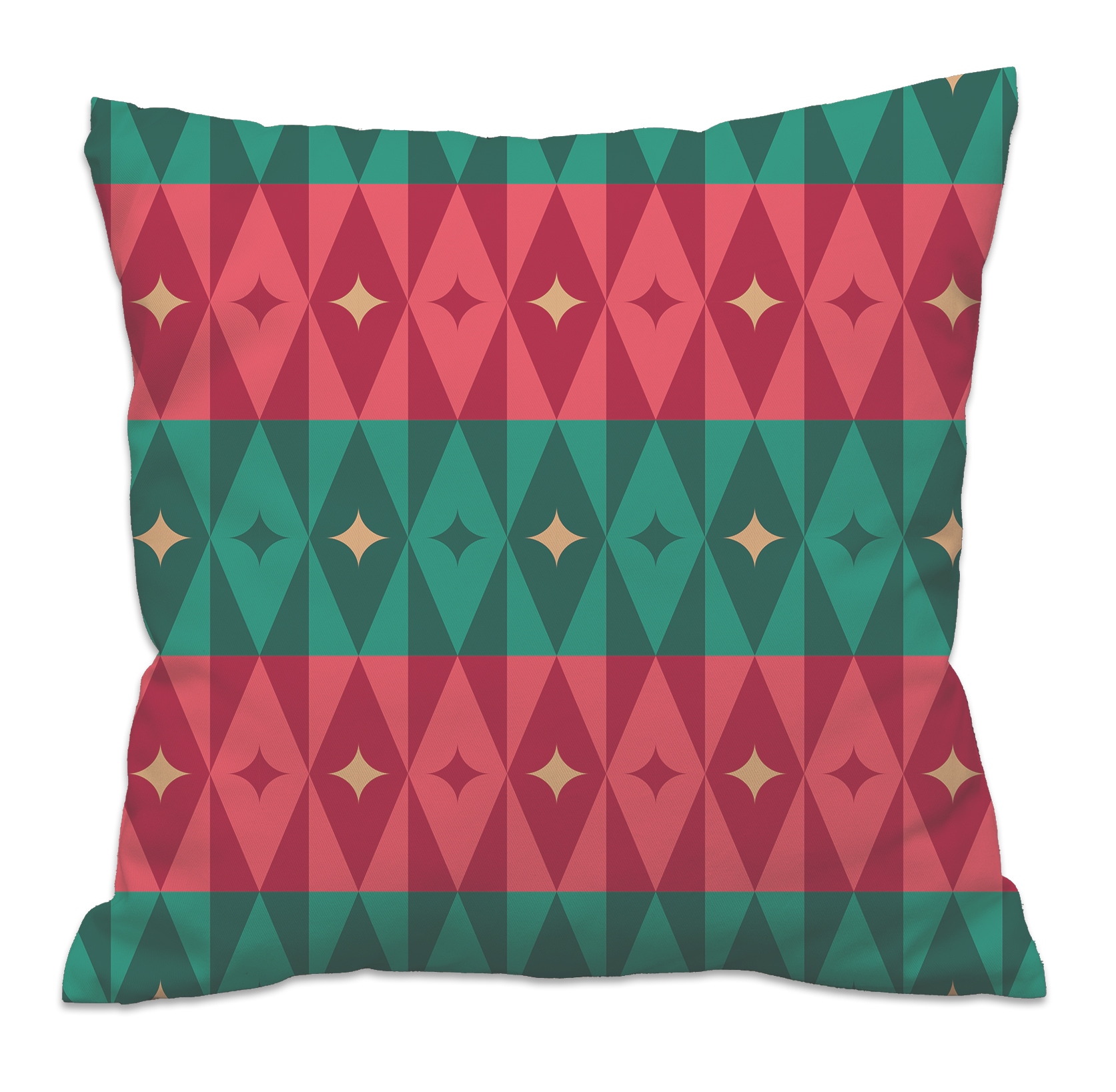 queence Dekokissen »Rot Grün mit Sternen« Dekokissen mit HD Premium Druck Weihnachten