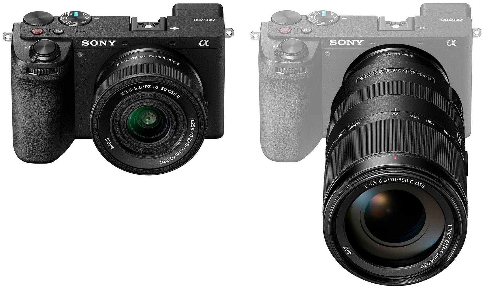 Sony Systemkamera »Alpha 6700« E PZ 16–50mm F3.5–5.6 OSS , E 70–350mm F4.5–6.3 G OSS , 27 , Bluetooth , inkl. Sony Alpha 6700G spiegellose APS-C-Kamera für Wildlife-Aufnahmen