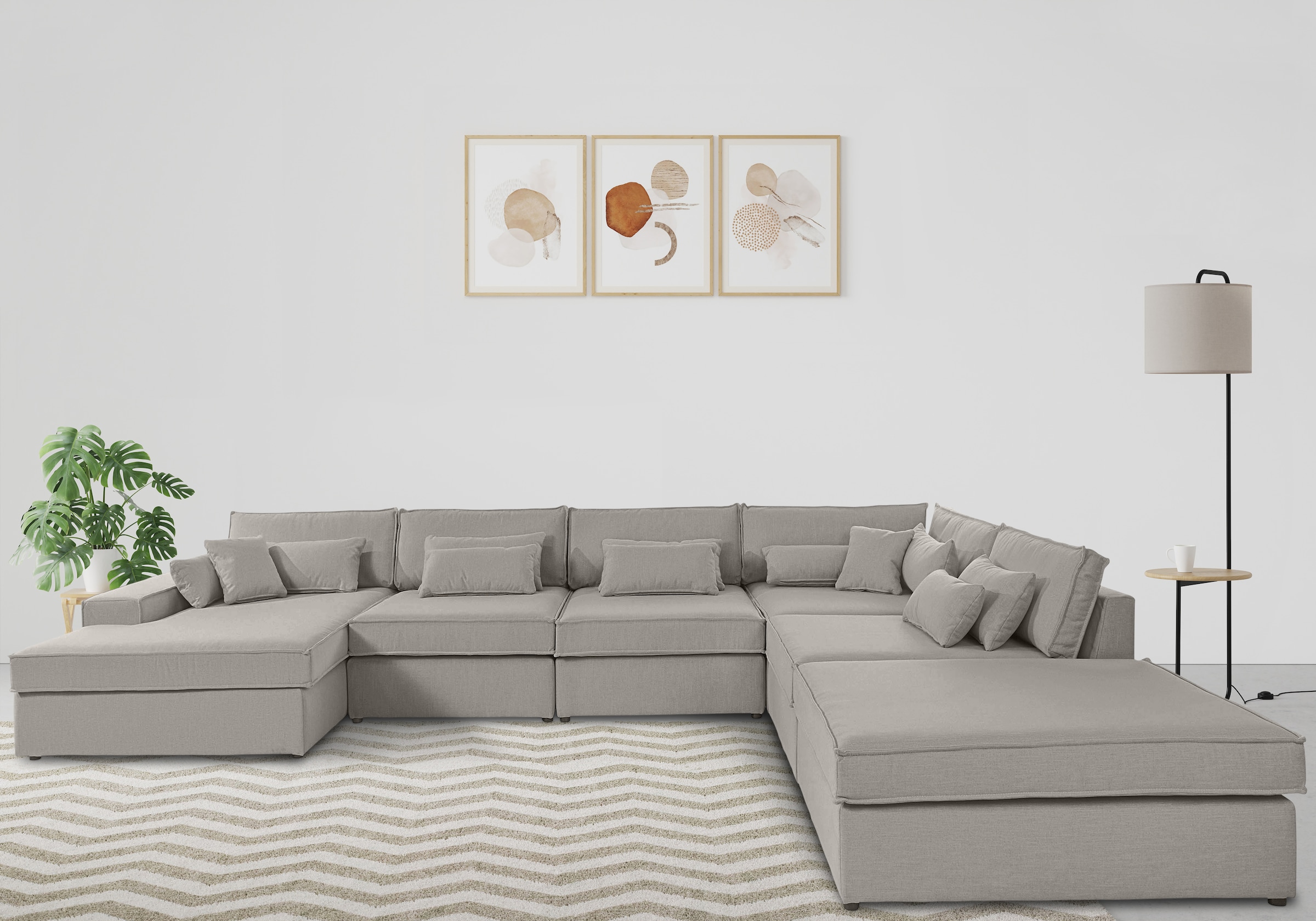 OTTO home Wohnlandschaft "Enid U-Form" 6 Teile, bestehend aus Modulen, in v günstig online kaufen