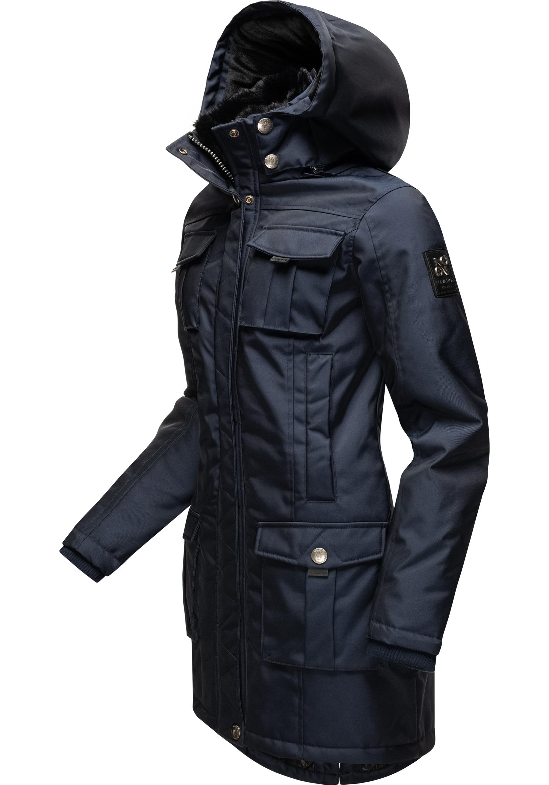 Navahoo Wintermantel »Tiniis«, Parka mit abnehmbarer Kapuze und extra Einkaufstasche
