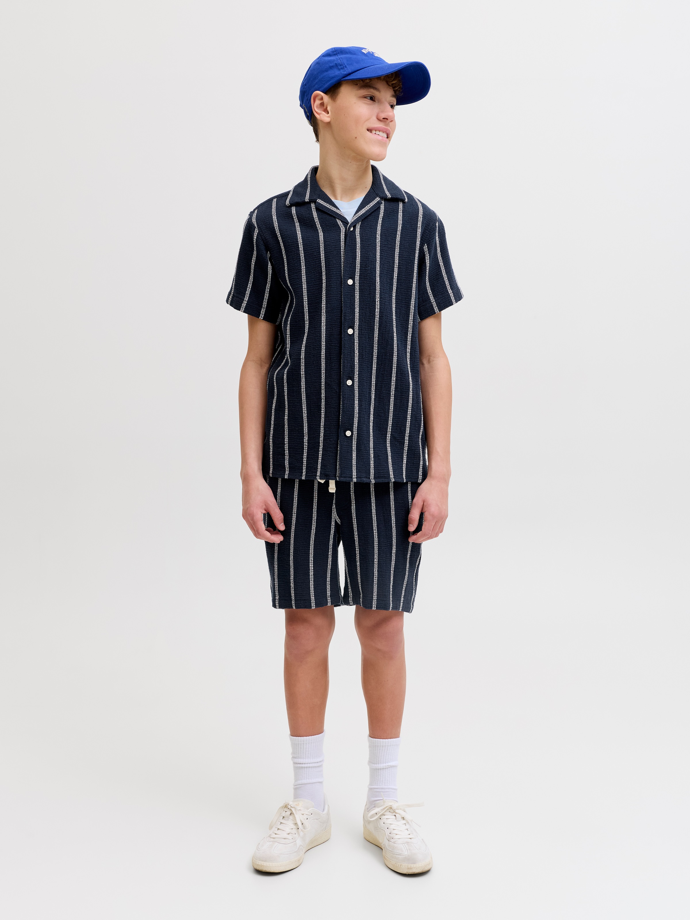 Jack & Jones Junior Kurzarmhemd »JORCOBA STRIPE RESORT SHIRT SS SN JNR« Baumwolle, locker geschnitten
