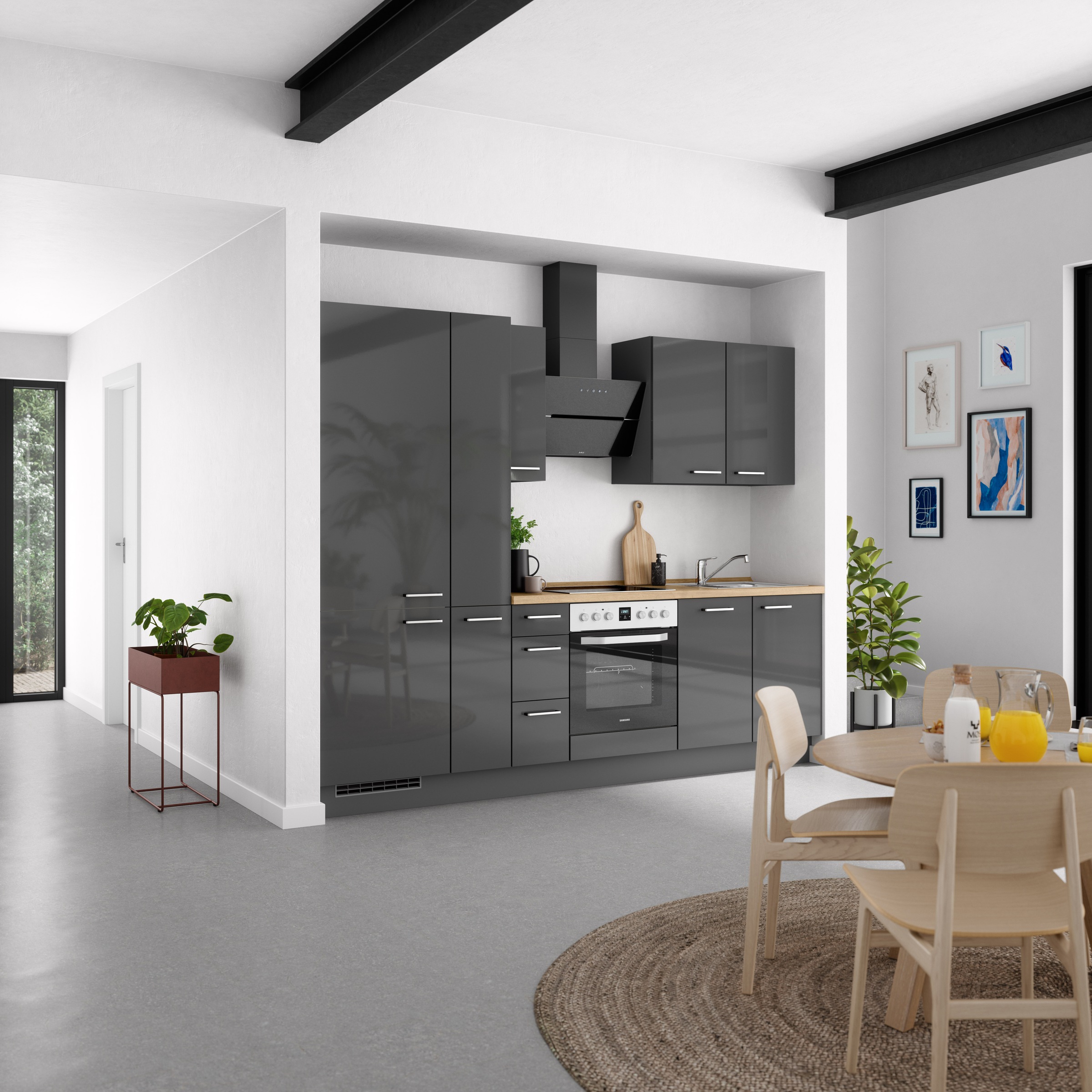 nobilia® Küchenzeile »"Flash II"«, vormontiert, Ausrichtung wählbar, Breite 270 cm, wahlw. mit E-Geräten