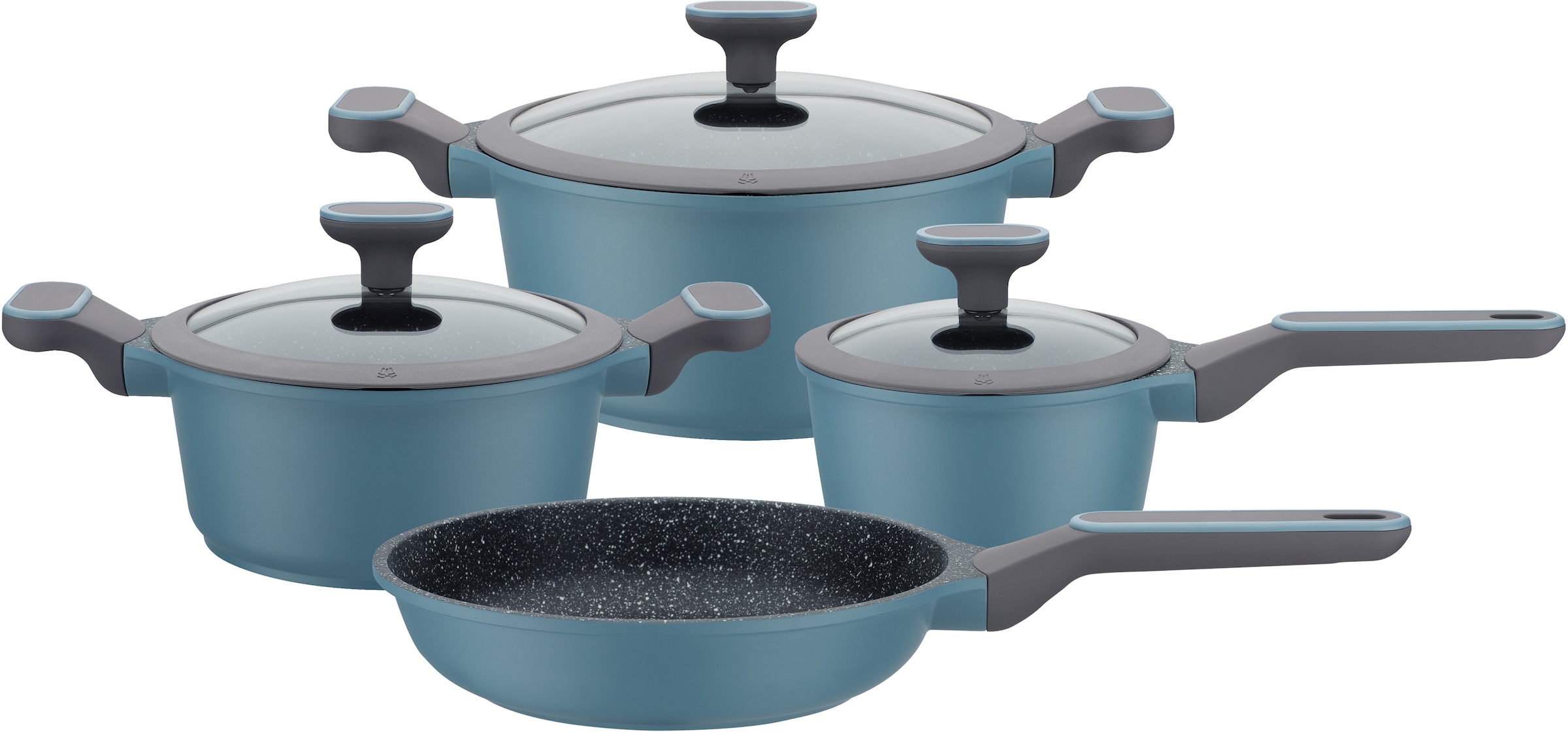 GSW Topf-Set "Blue Granit" Set, Kochtopf 20/24 cm, 1 Stielkasserolle 16 cm, günstig online kaufen