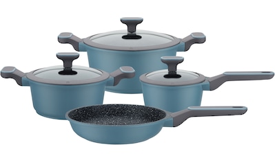 Topf-Set »Blue Granit«, Aluminiumguss, (Set, 7 tlg., Kochtopf 20/24 cm, 1...