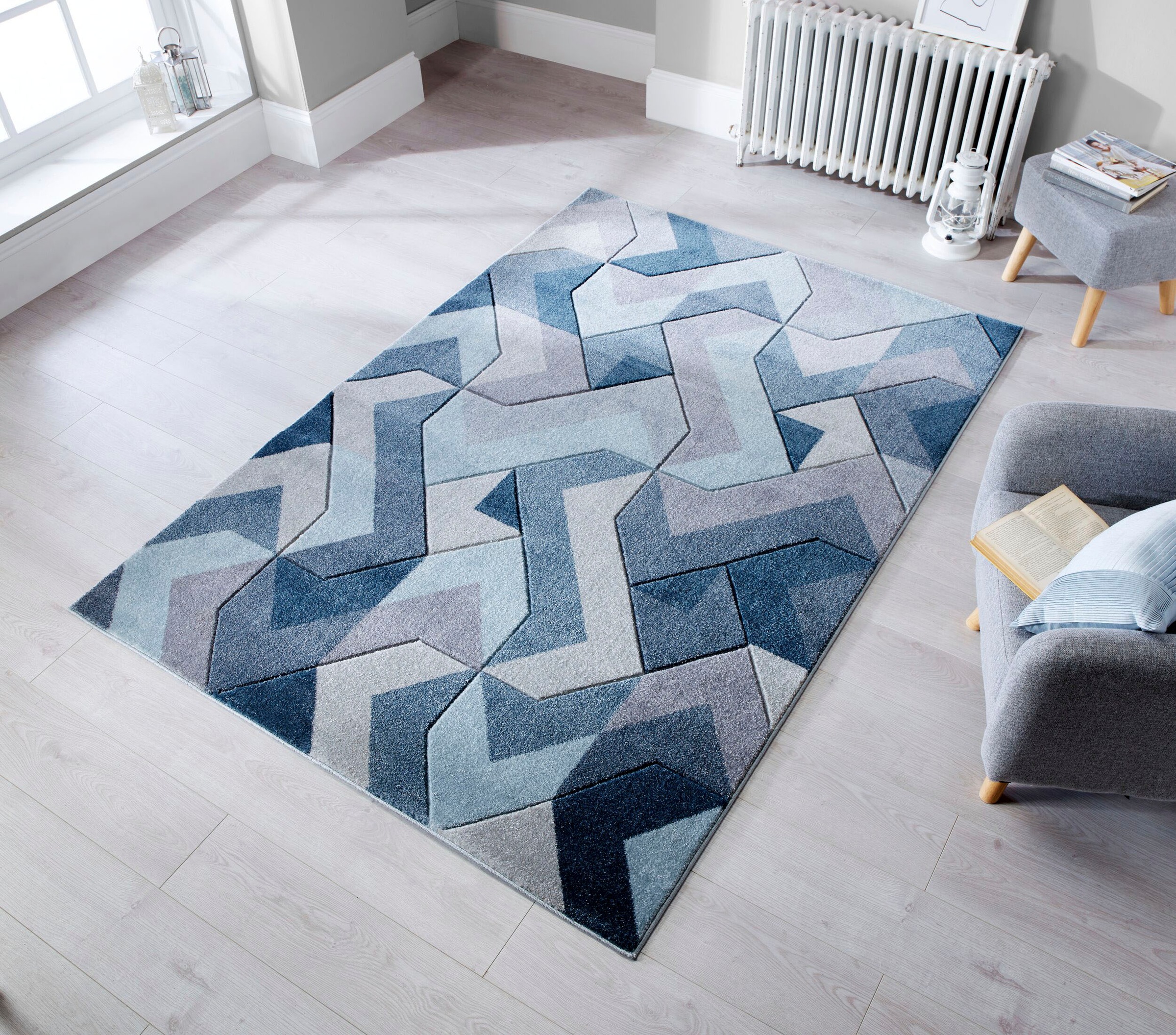 FLAIR RUGS Teppich "AURORA" rechteckig 11 mm Höhe Handgeschnitzt günstig online kaufen