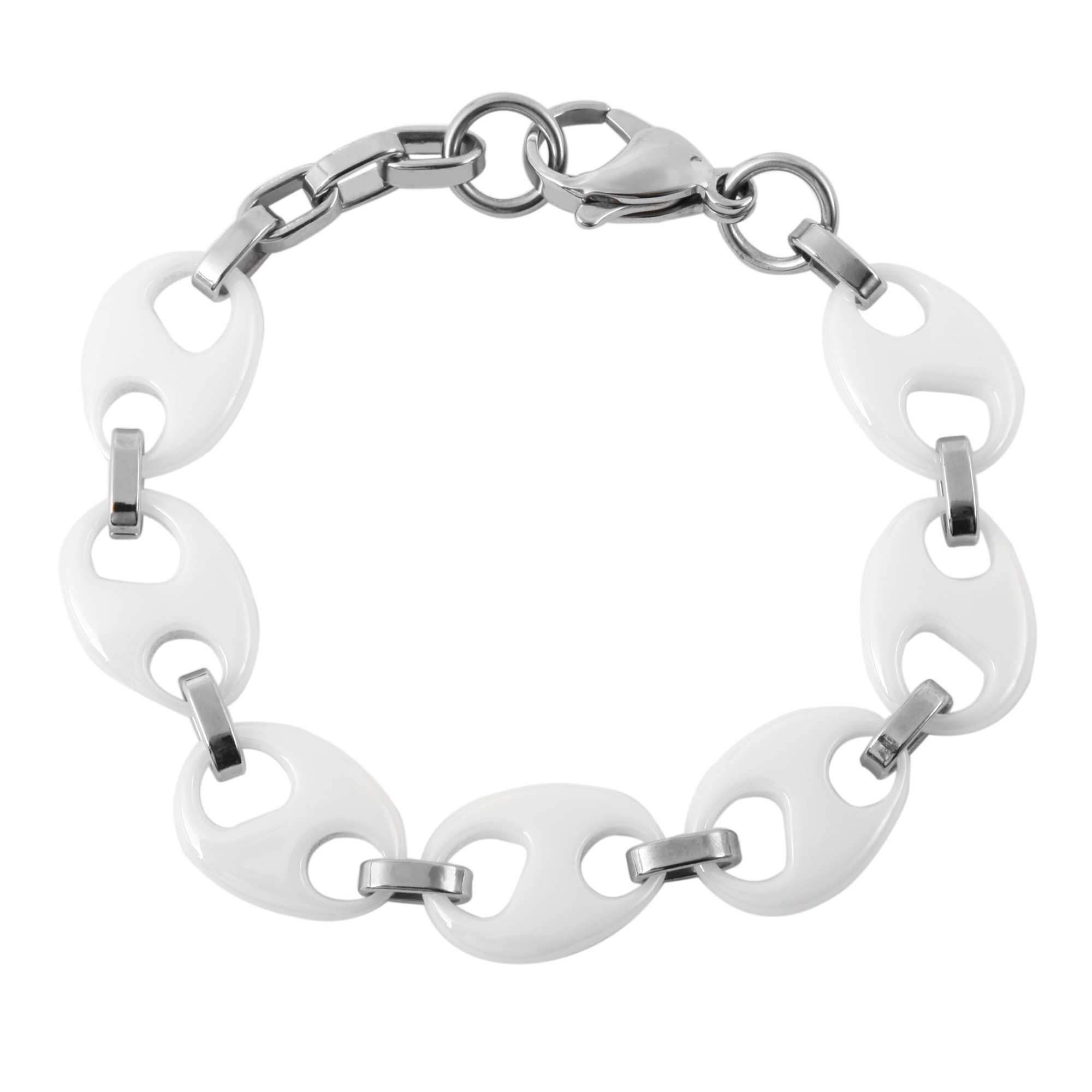 ADELIA ́S Damen Edelstahlarmband "Damen Armband aus Edelstahl 21 cm", 21, Edelstahlweiß, Edelstahl, Armbänder