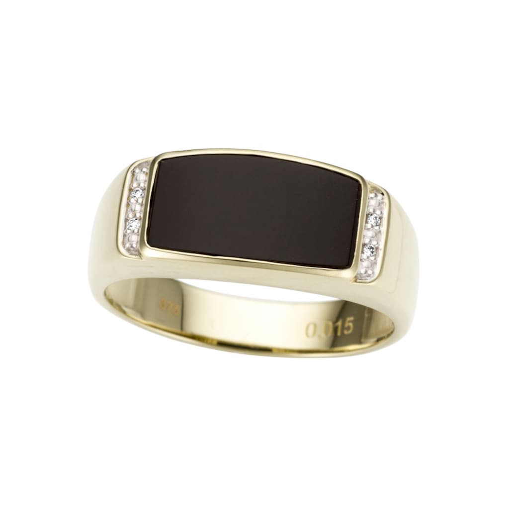 Firetti Fingerring »Schmuck Geschenk Gold 333 Herrenring Goldring Edelstein Farbstein Onyx«