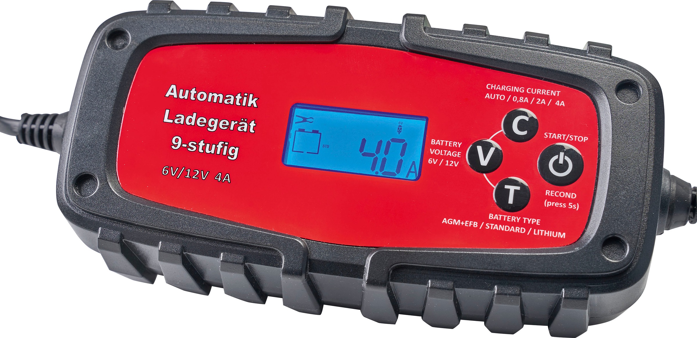 IWH Autobatterie-Ladegerät »6/12V, 4A, 075900«, für alle Arten von Blei- Säure-Batterien, STD, AGM, GEL, LiFePO4 | BAUR