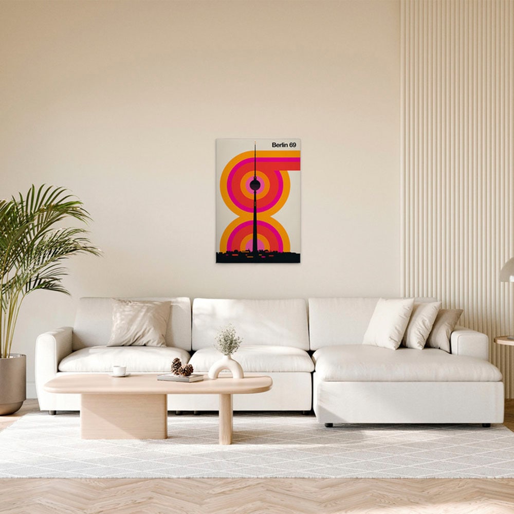 A.S. Création Leinwandbild "Berlin69 - Wandbild Creme Schwarz Orange Keilra günstig online kaufen