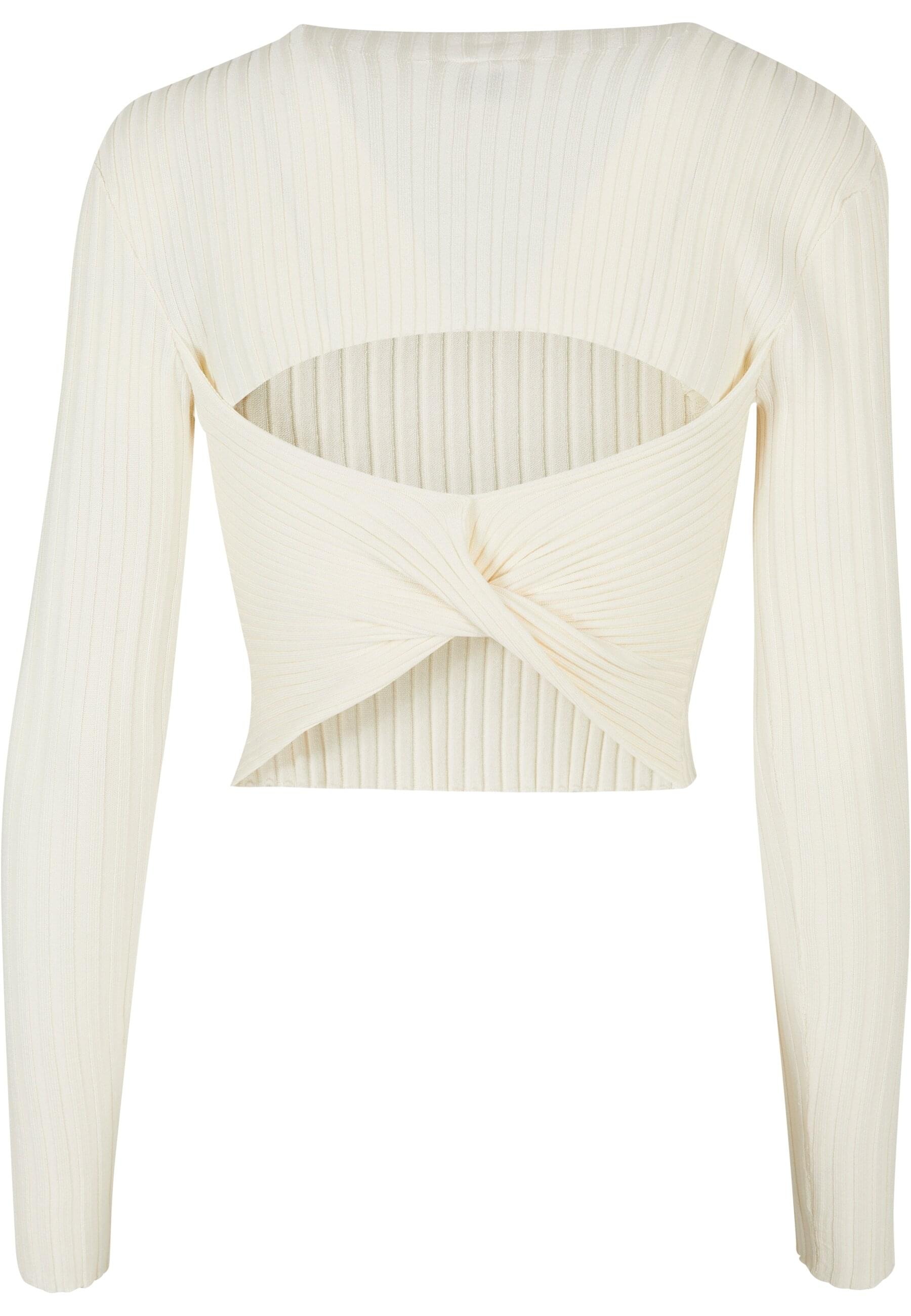 URBAN CLASSICS Rundhalspullover »Urban Classics Damen Ladies Short Rib Knit Twisted Back Sweater«, (1 tlg.)