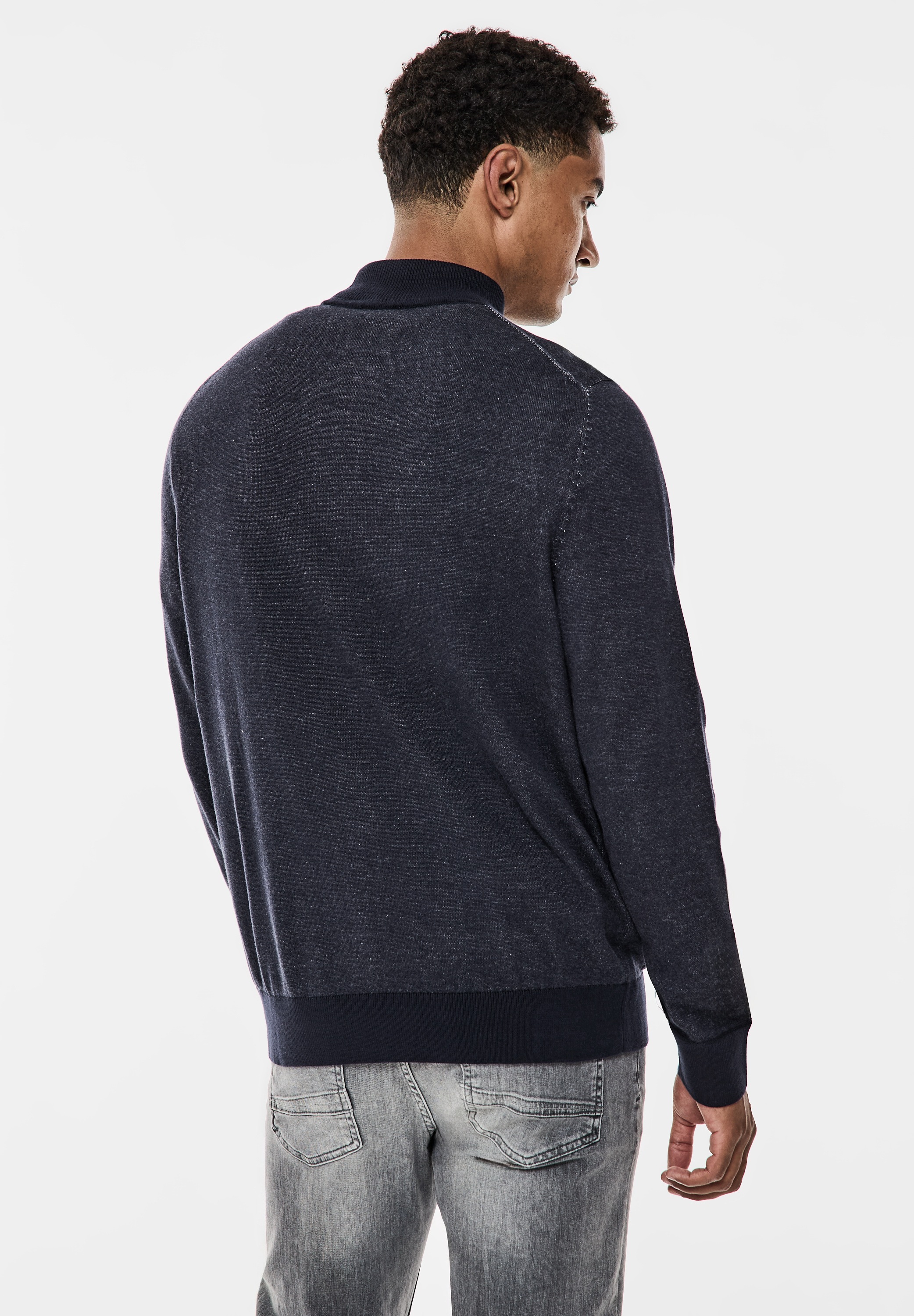 STREET ONE MEN Rollkragenpullover, in Melange Optik