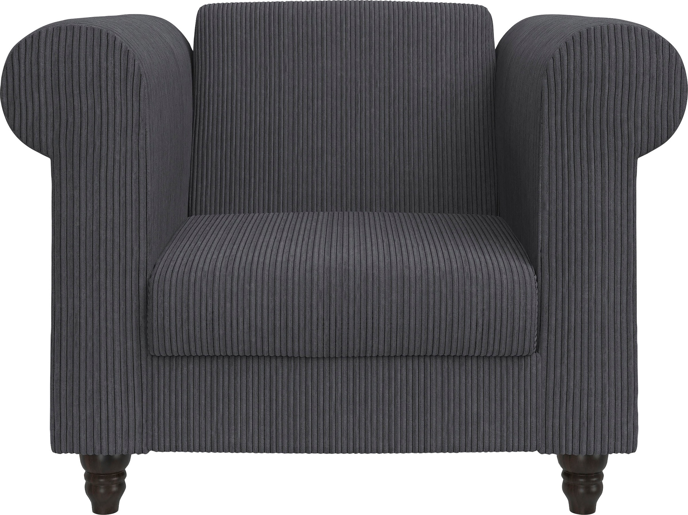 Dorel Home Chesterfield-Sessel »Felix II in Breit-Cord«, mit Rückenlehne 3-fach verstellbar, Beine Massivholz, Sitzhöhe 46 cm