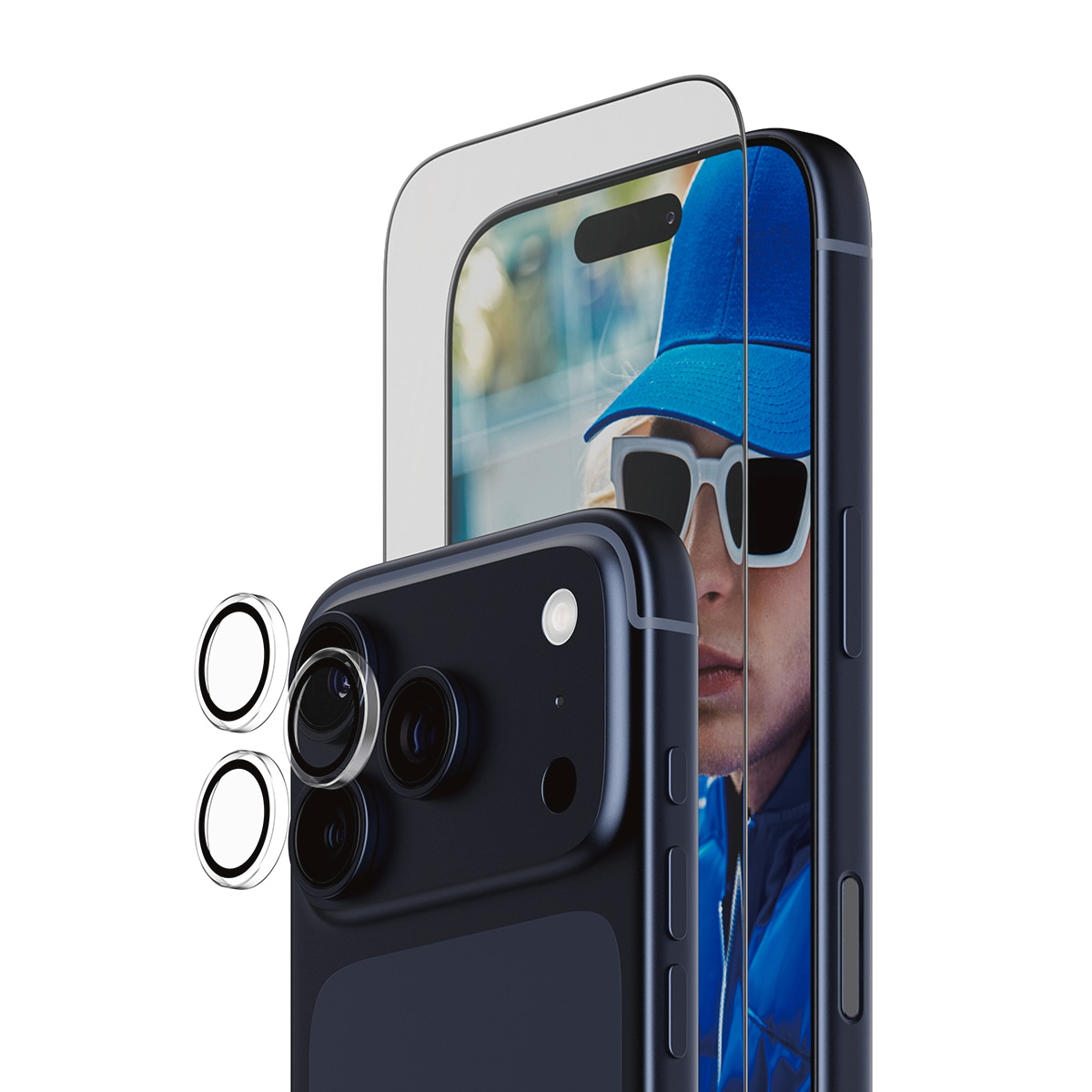 CARE by PanzerGlass Displayschutzglas »2-in-1 Protection Essentials Bundle«, für Apple iPhone 17 Pro, Displayschutzfolie, Schutzfolie, Bildschirmschutz, kratz- & stoßfest