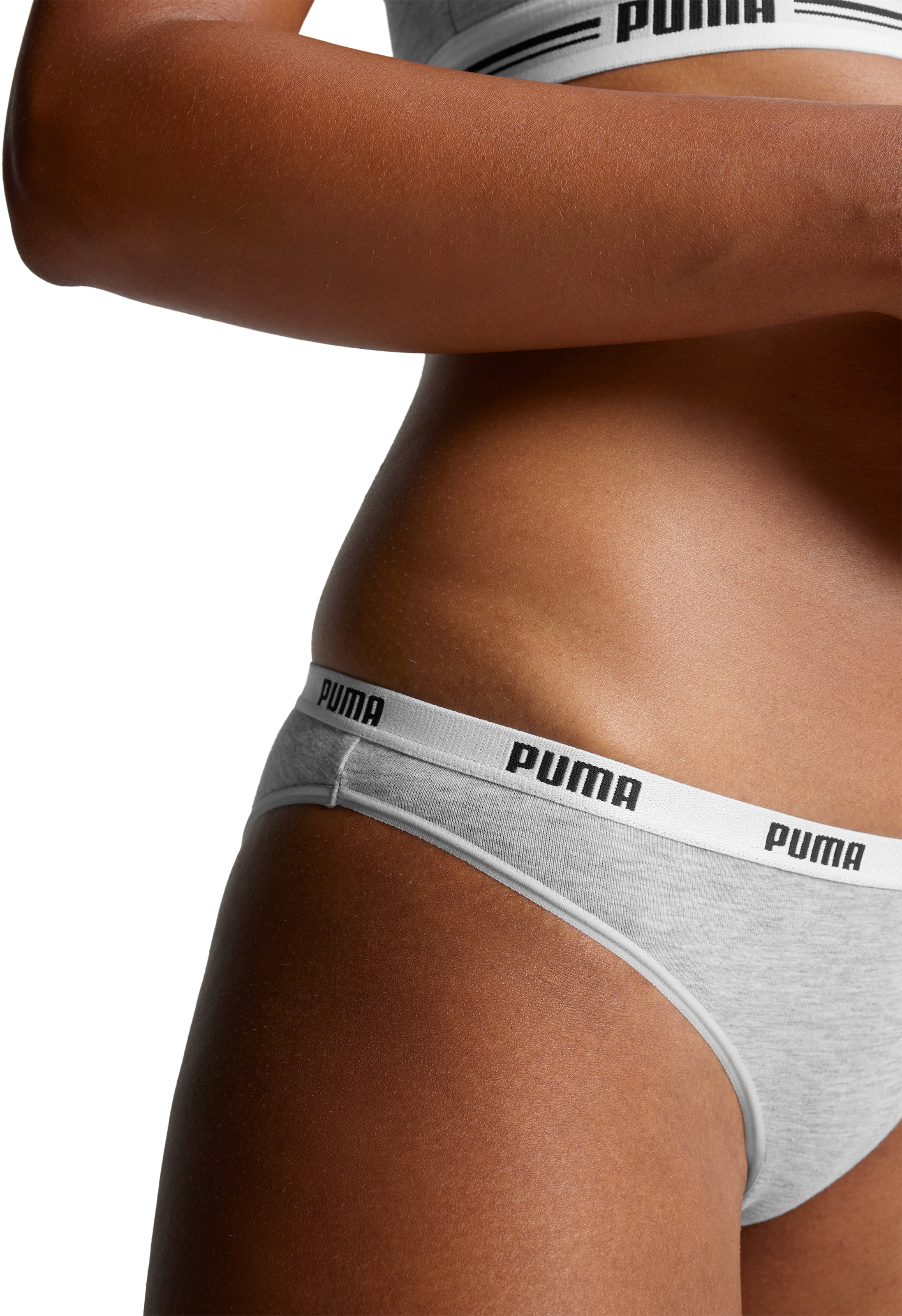 PUMA Bikinislip »PUMA WOMEN BIKINI 2P«, (2er Pack), Low-Rise Design, flache Nähte, elastischer Logobund
