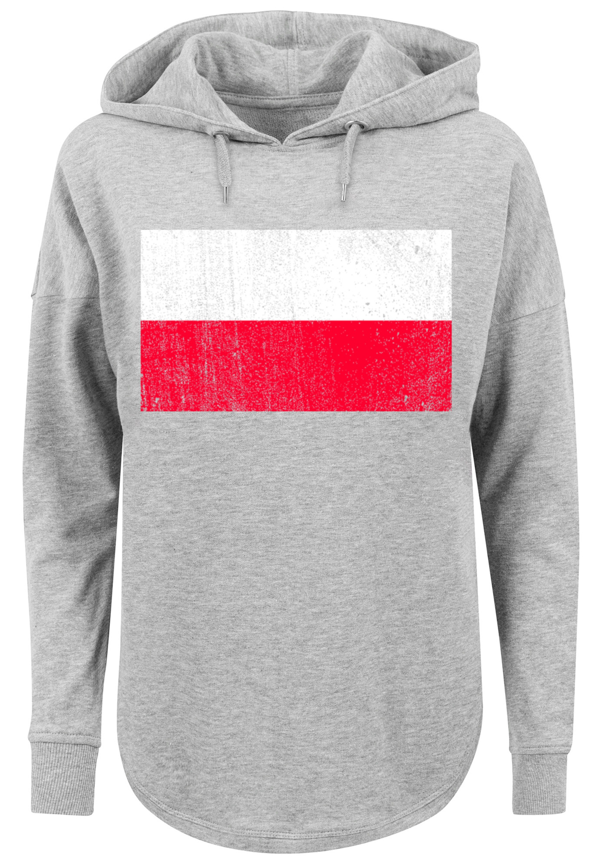 F4NT4STIC Kapuzenpullover »Poland Polen Flagge distressed«, Print