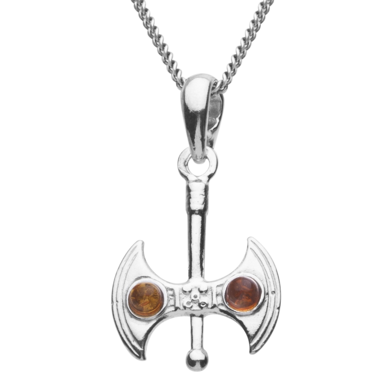 OSTSEE-SCHMUCK Damen Kette mit Anhänger "Ostsee-Schmuck Kette mit Anhänger Doppelaxt", 45cm, Silber 925 (Sterlingsilber), L: 42, silber, Silber 925