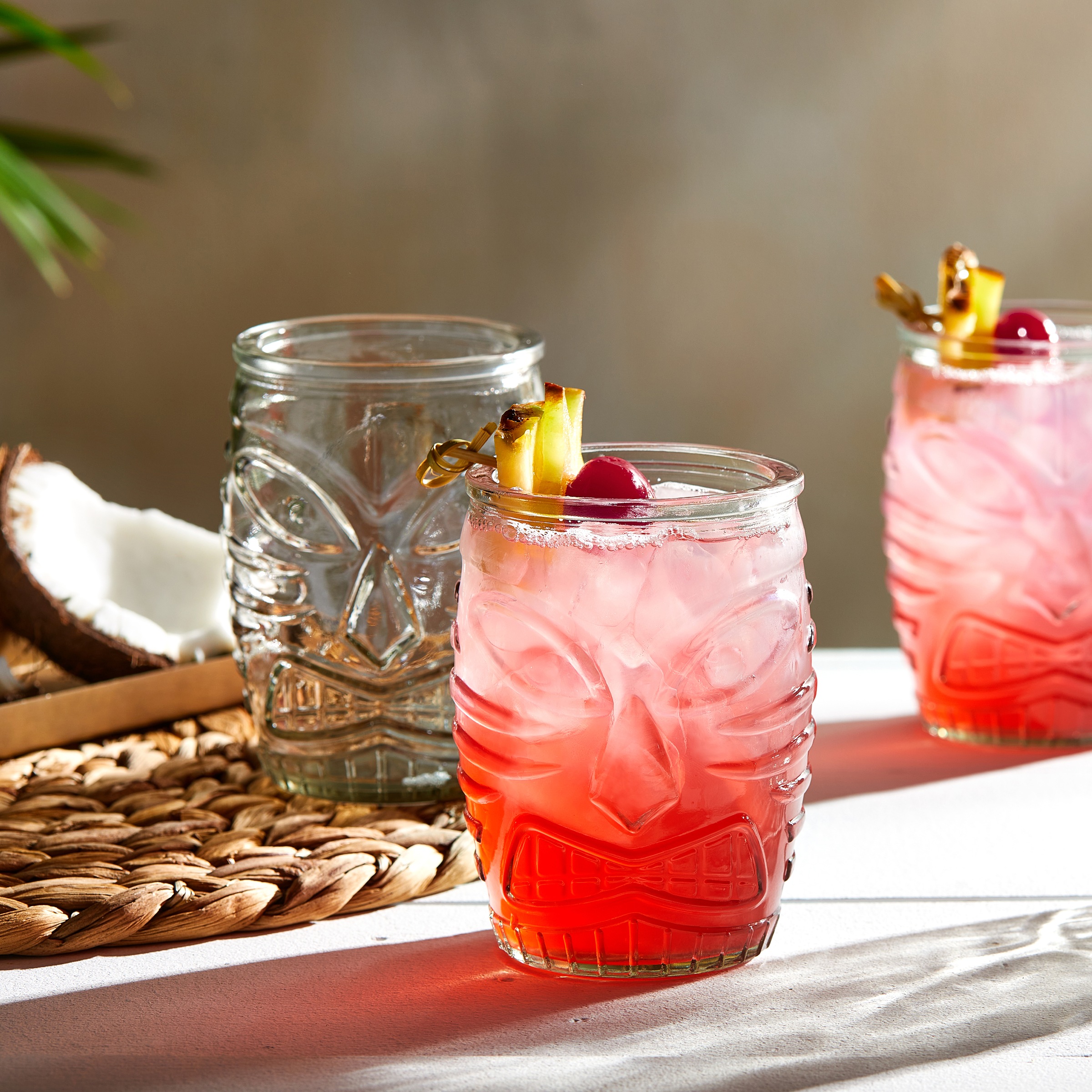 LIBBEY Cocktailglas »Libbey Trinkglas, 12er Set -TIKI- von polynesischer Kunst inspiriert«, (Set, 12 tlg.), 473 ml, hochwertig verarbeitet, im charakteristischen Design