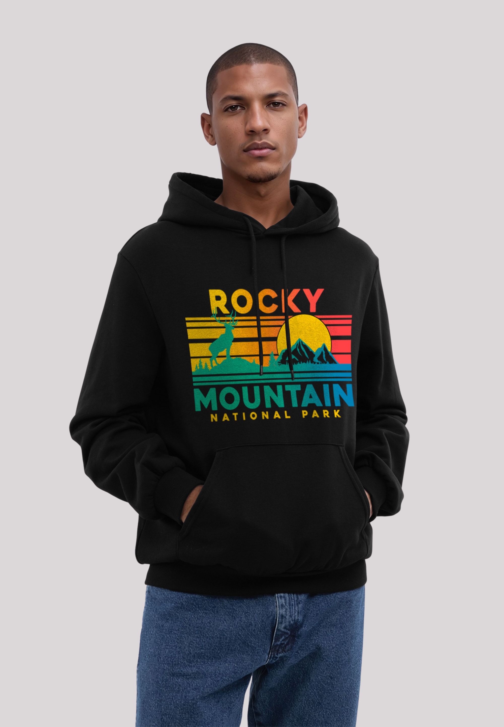 F4NT4STIC Kapuzenpullover "US National Parks Rocky Mountain Sunset", Premiu günstig online kaufen
