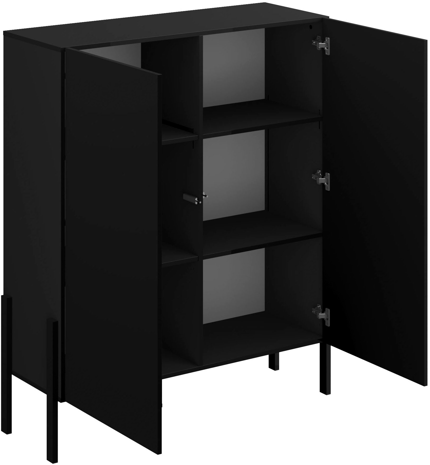OTTO home Kommode »Jukon, Breite 110 cm, moderne grifflose Hochschrank, 2Türen« Highboard mit viel Stauraum, push-to-open-Funktion