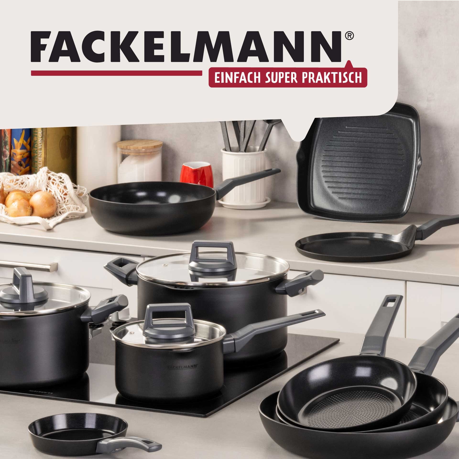 FACKELMANN Bratpfanne »Statement«, Aluminium, (Set, 3 tlg.), 3er Pfannenset Statement – Bratpfannen, Kochpfannen, Aluminium-Pfannen