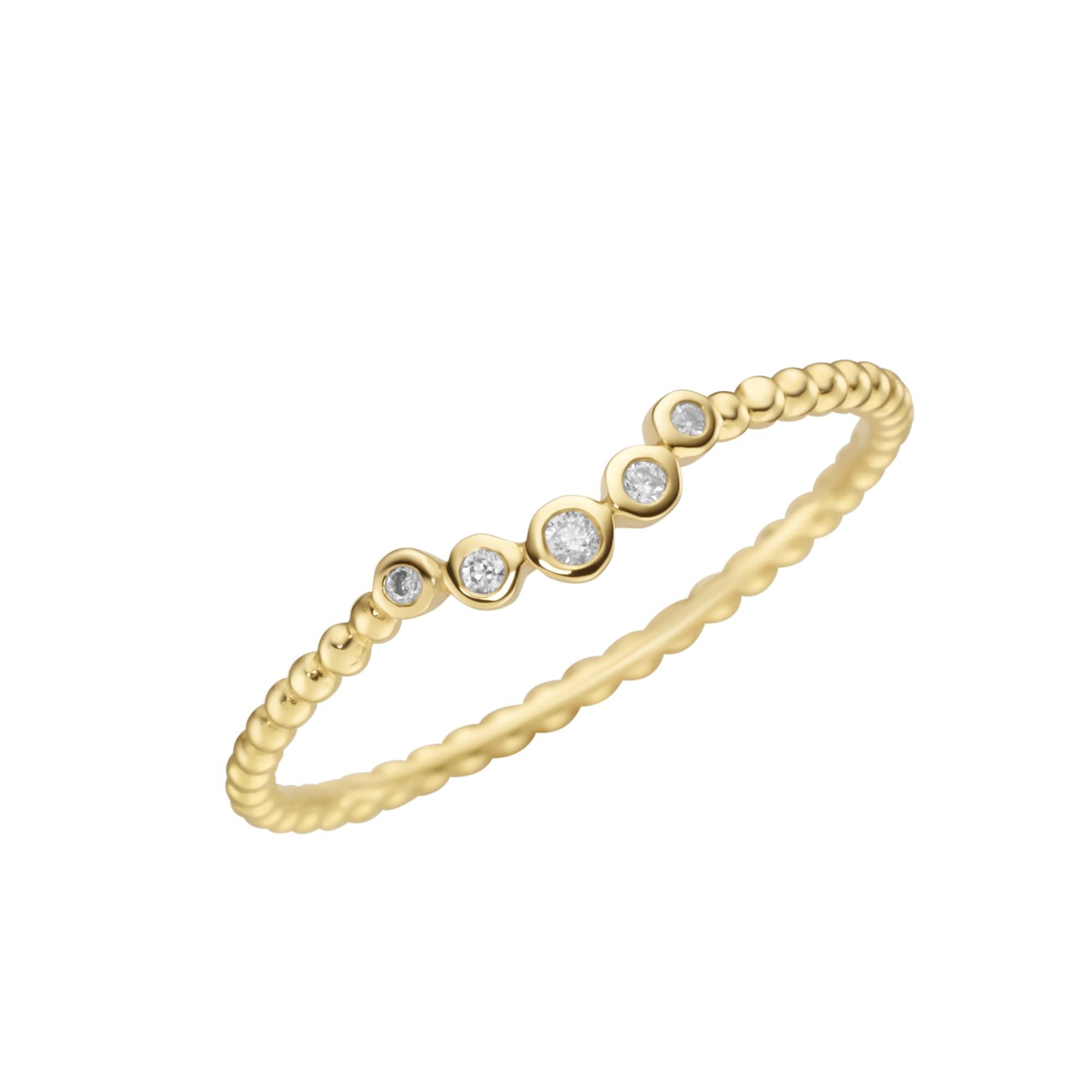 Fingerring »Oberteil gebogen, Brillanten, Gold 585«