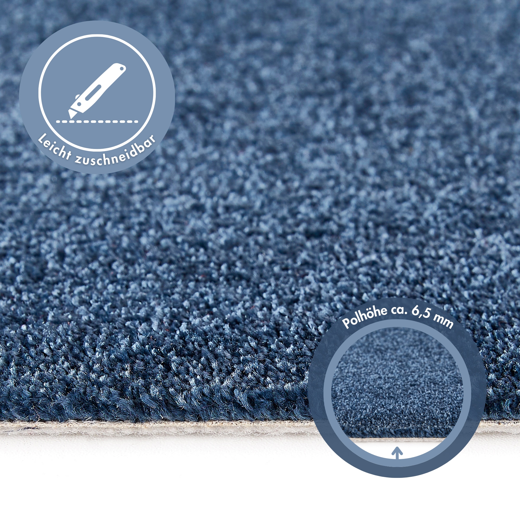Andiamo Teppichboden »Verona, Velours, Made in Belgium«, rechteckig, 6 mm Höhe, Uni Farben, Breite 400 cm oder 500 cm, strapazierfähig, pflegeleicht