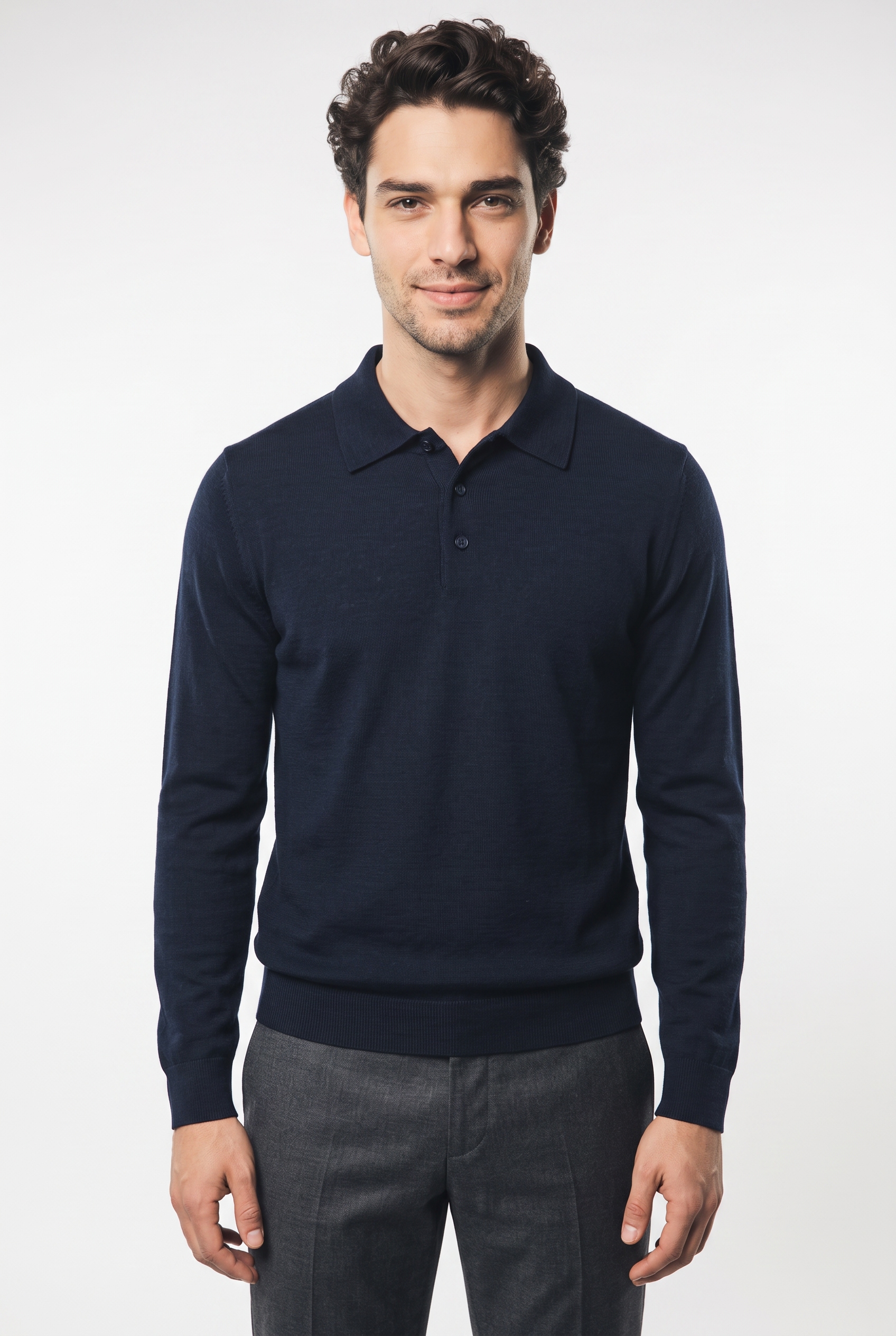 OLYMP Polokragenpullover »Casual« regular fit aus reiner Wolle