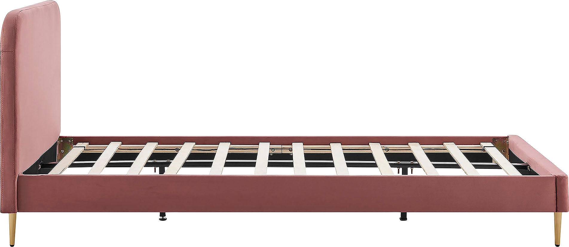 SalesFever Polsterbett »Komfortables Polsterbett für erholsamen Schlaf«, Chrombeine in elegantem Goldton