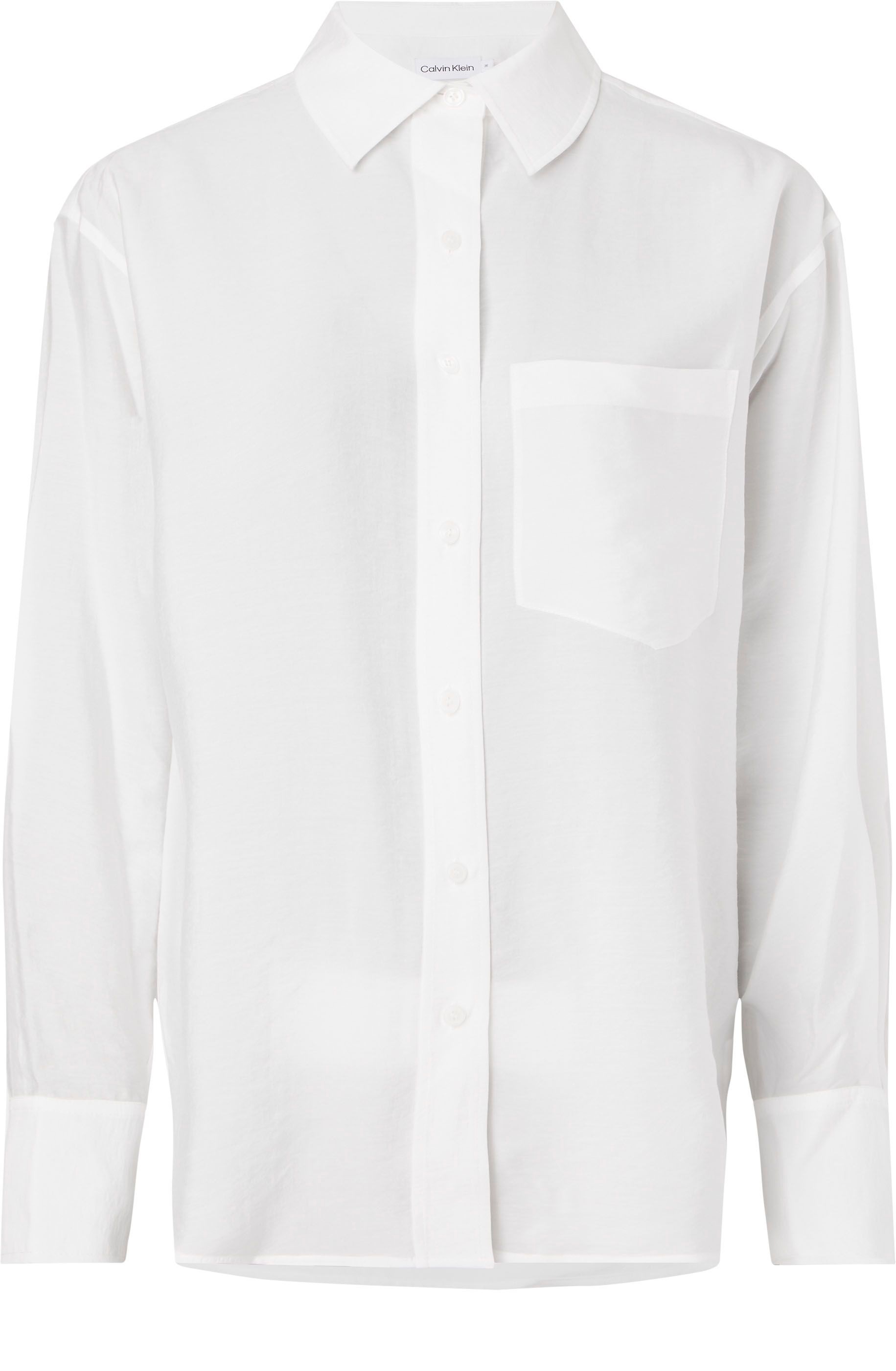 Calvin Klein Curve Hemdbluse »INCLUSIVE RELAXED COTTON SHIRT« mit im Kragen eingenähtem Markenlabel