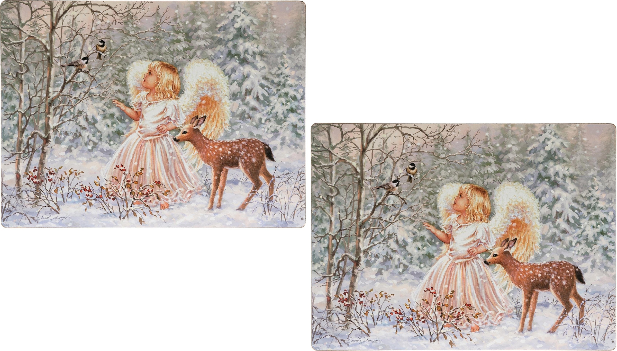 OTTO home Platzset "Engel mit Reh, Weihnachtsdeko" Kork günstig online kaufen