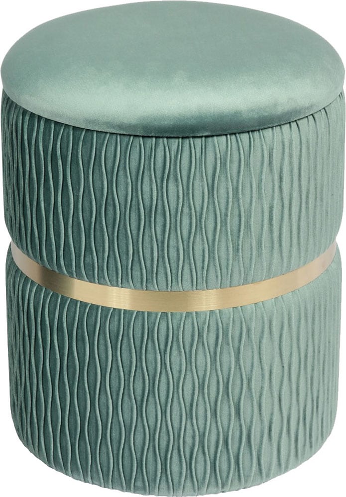 Kayoom Polsterhocker »Hocker Zora 425 2er-Set, Praktischer und versteckter Stauraum«, (Set, 2 St.), 2er-Set mit Stauraum, ineinander stapelbar, goldener Ring