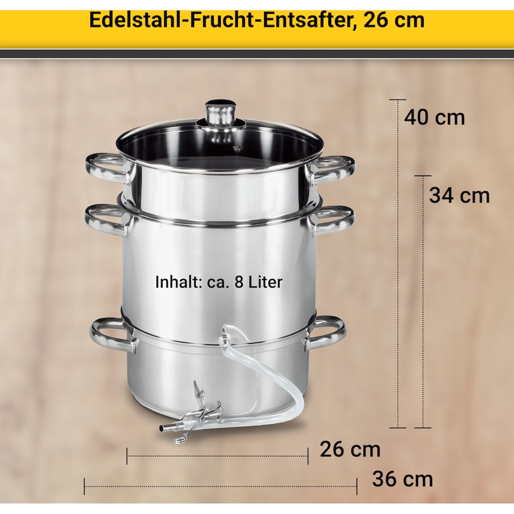 Krüger Einkochtopf, Edelstahl, Fruchtentsafter, Induktion