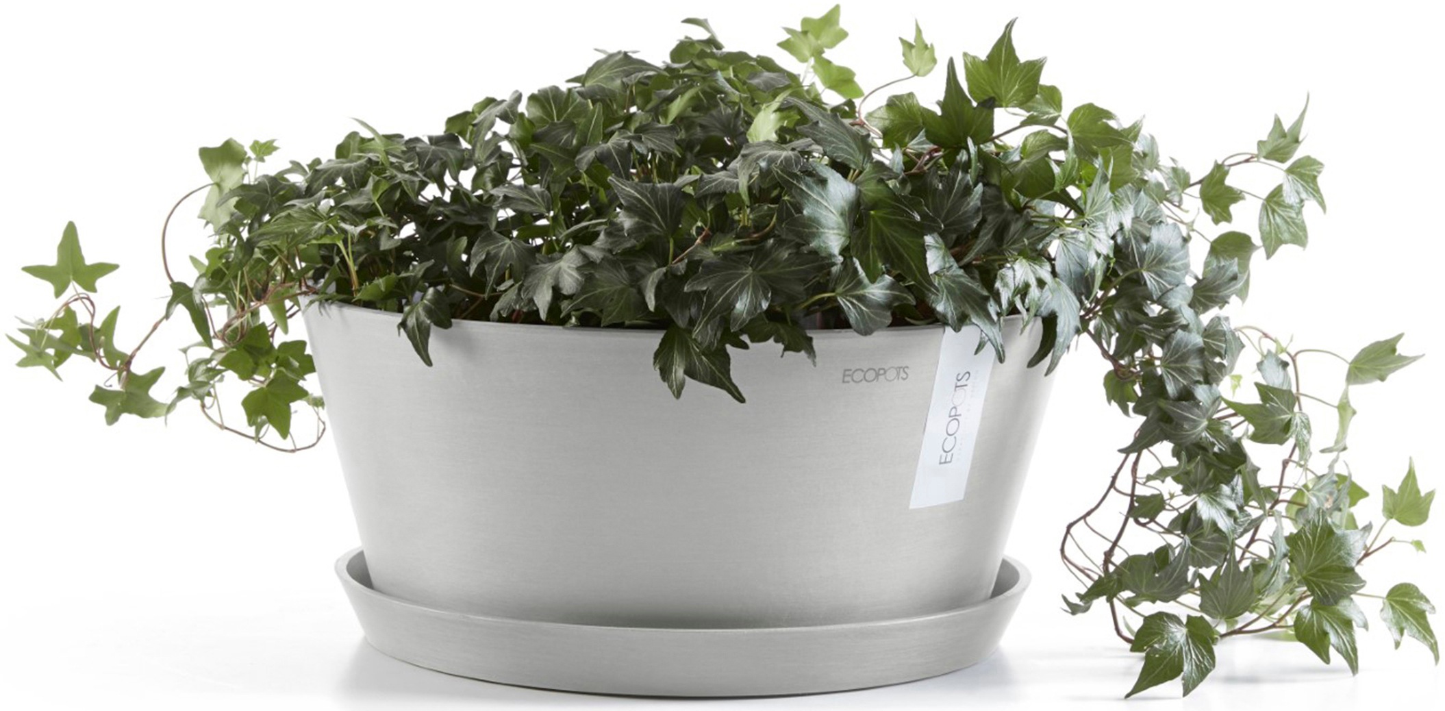 ECOPOTS Blumentopf »Frankfurt 30 Weißgrau«, für innen und außen: frostsicher, bruchsicher und lichtbeständig