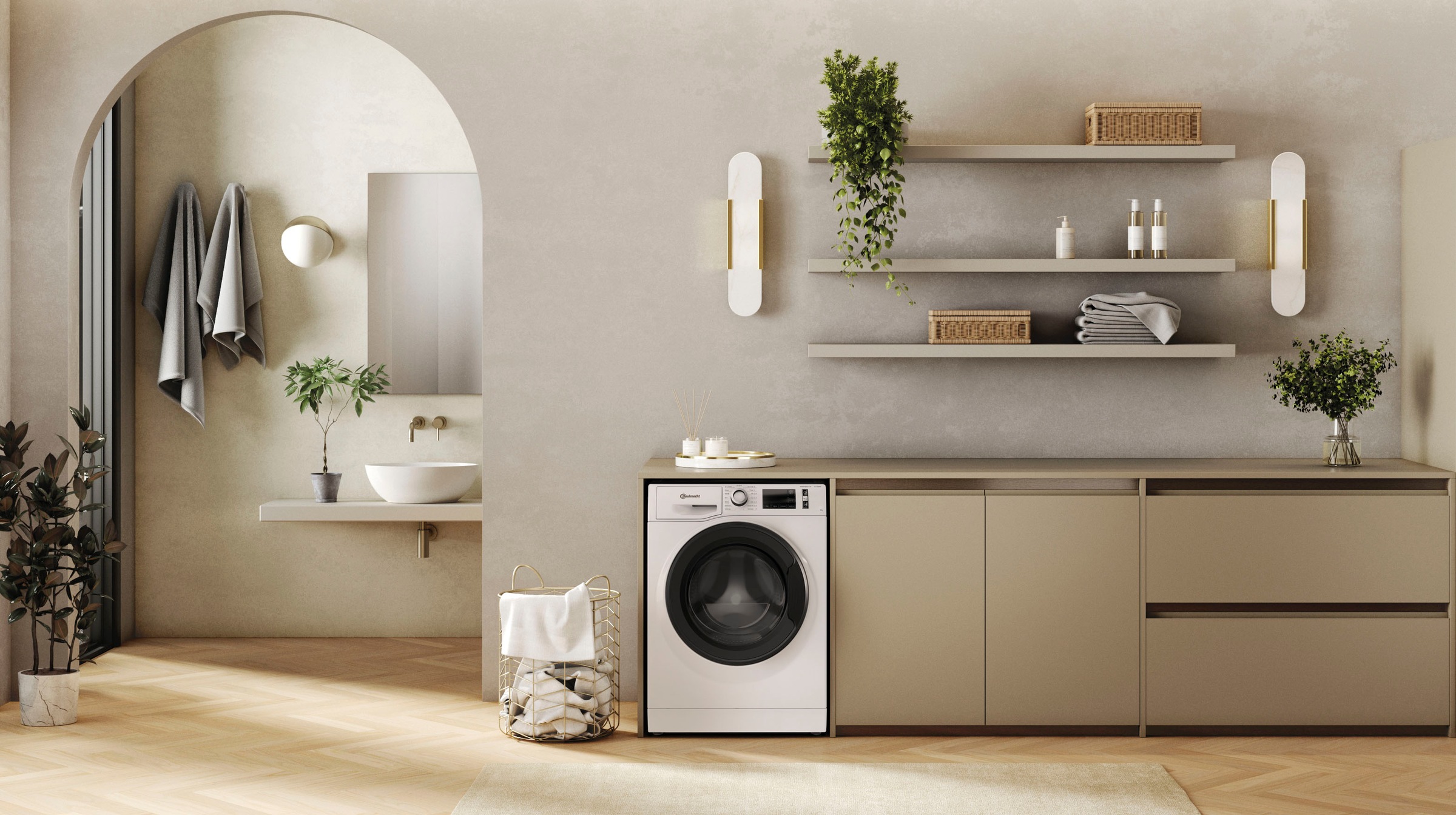 BAUKNECHT Waschmaschine »WM Pure 9AA«, 9 kg, 1400 U/min, Stark gegen Flecken, sanft zur Kleidung