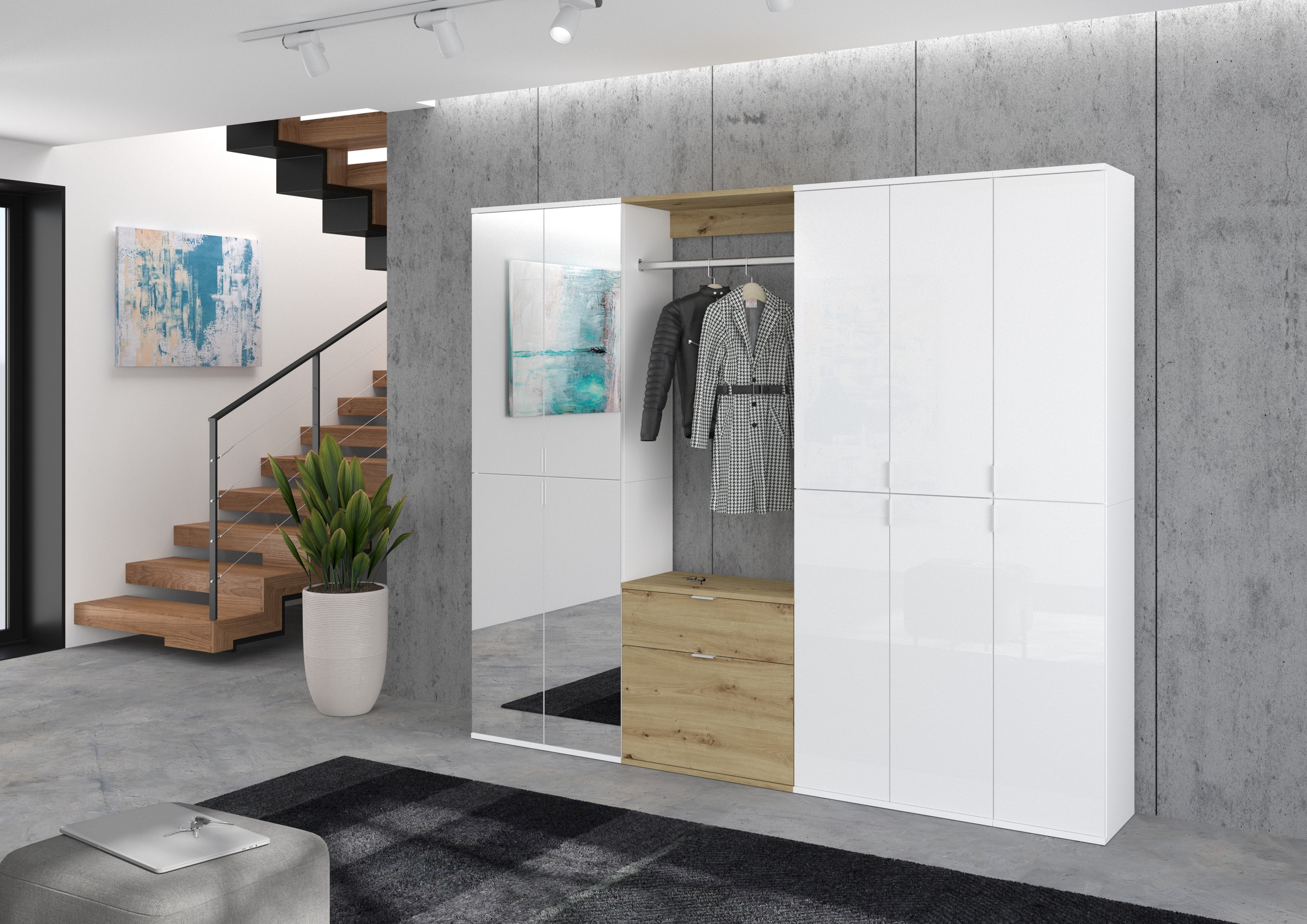 Home affaire Garderoben-Set "Trondheim, Breite 213 cm, 6-teilig, bestehend günstig online kaufen