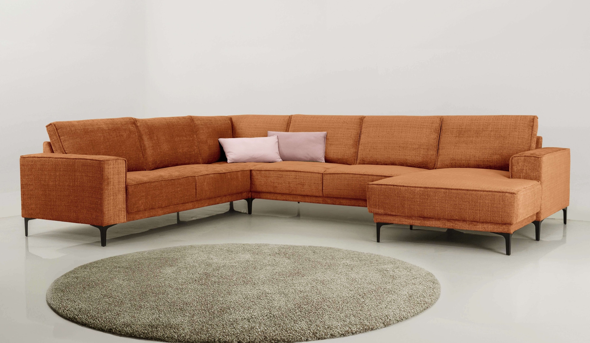 Places of Style Wohnlandschaft "XXL Sofa Oland, Struktur, Flachgewebe, Luxu günstig online kaufen