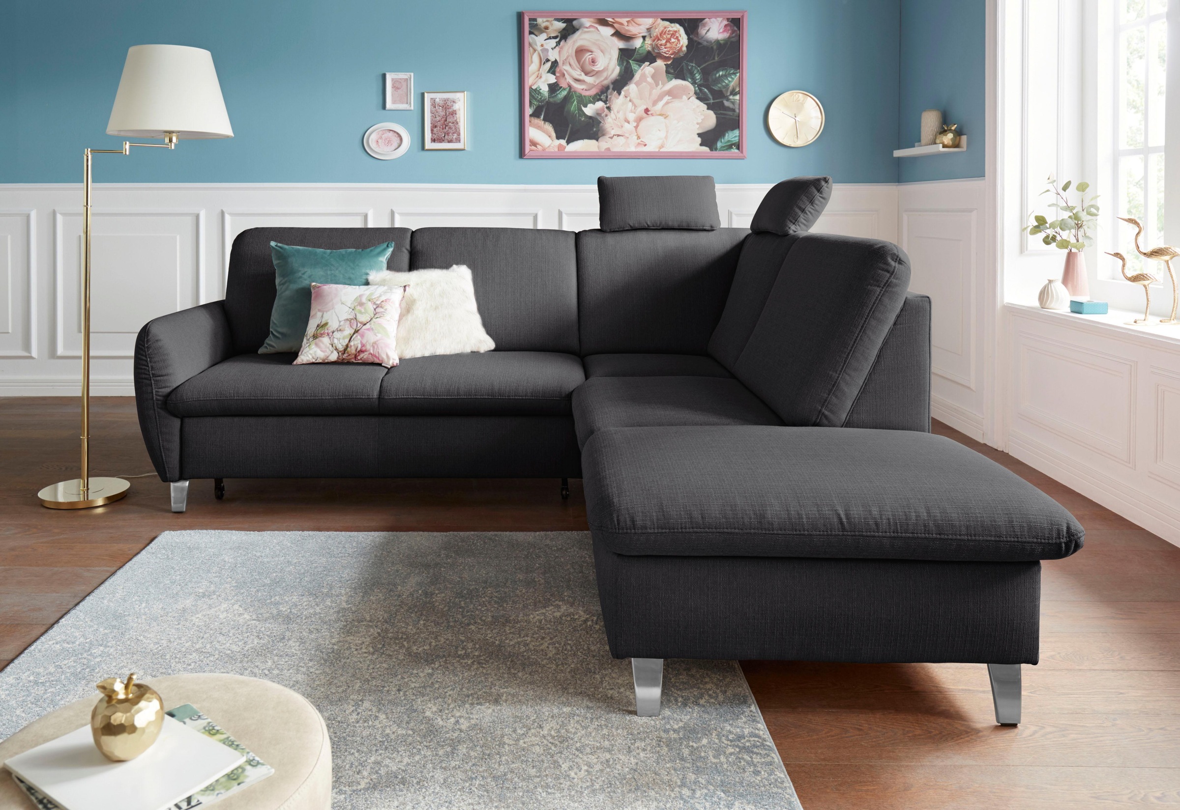 sit&more Ecksofa »Daytona L-Form«, mit Federkern, zwei Kopfstützen und wahl günstig online kaufen