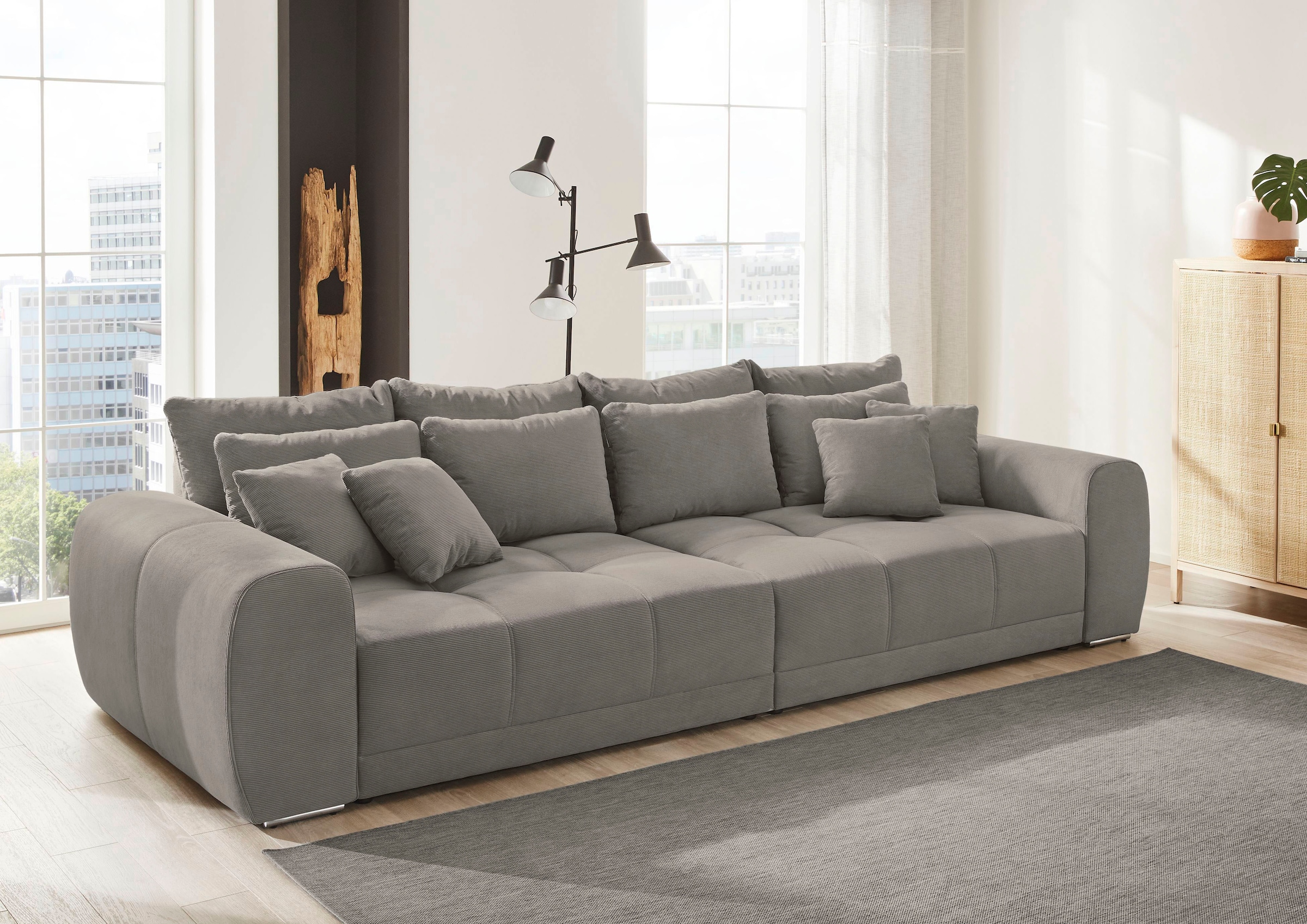 Jockenhöfer Gruppe Big-Sofa "Moldau, B. 306 cm, mit Federkernpolsterung, Liegefläche 120x240 cm" Mega-Sofa im XXL-Format, Federkern, 12 Kissen