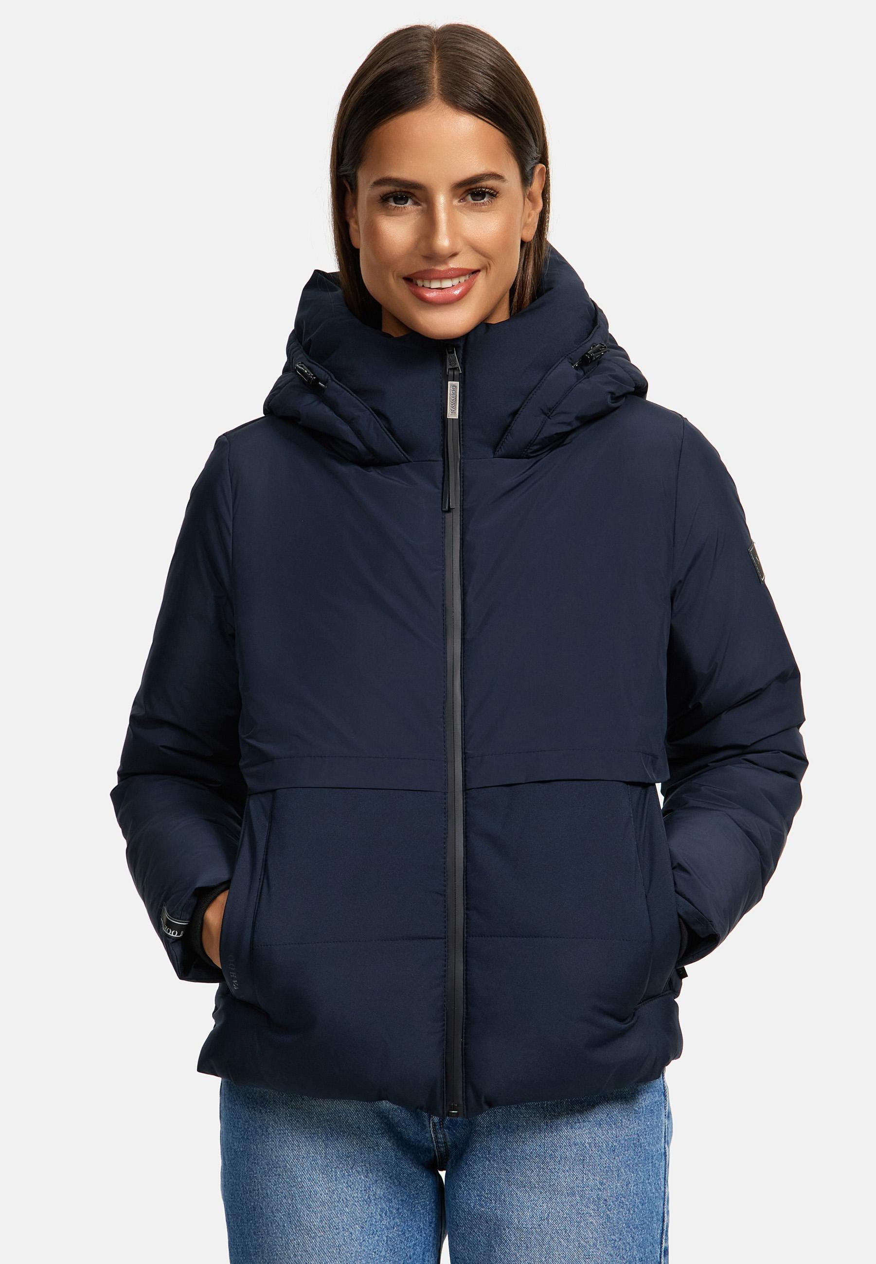 Navahoo Steppjacke »Liebesküken XIV«, mit Kapuze, modische Damen Winterjacke mit Fleece-Innenfutter