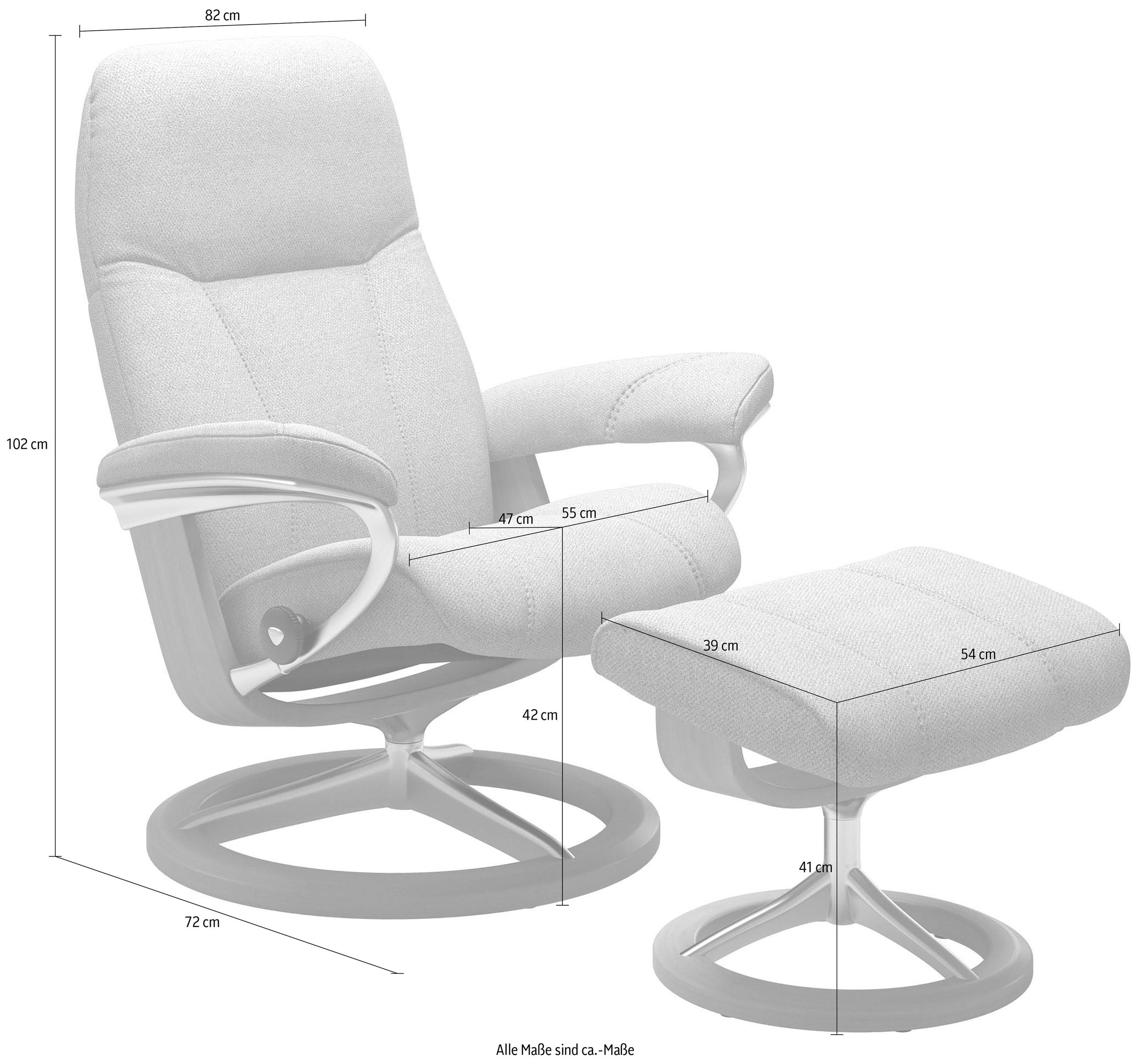 Stressless® Relaxsessel »Consul«, (Set, Relaxsessel mit Hocker), mit Hocker, mit Signature Base, Größe M, Gestell Schwarz