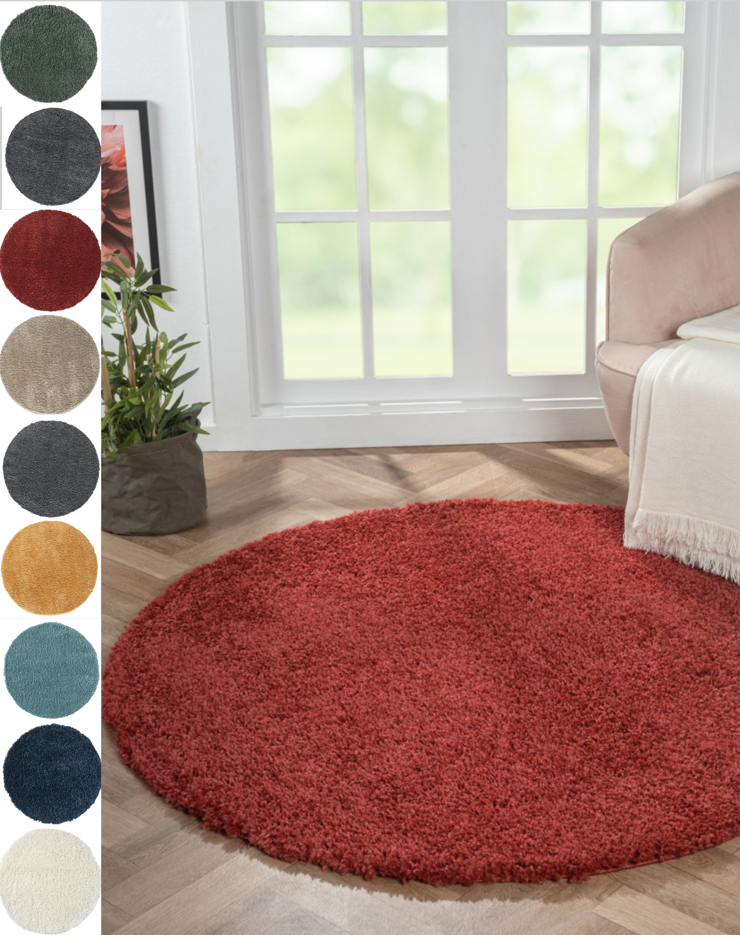 Myflair Möbel & Accessoires Hochflor-Teppich "My Shaggy" rund 37 mm Höhe Sh günstig online kaufen