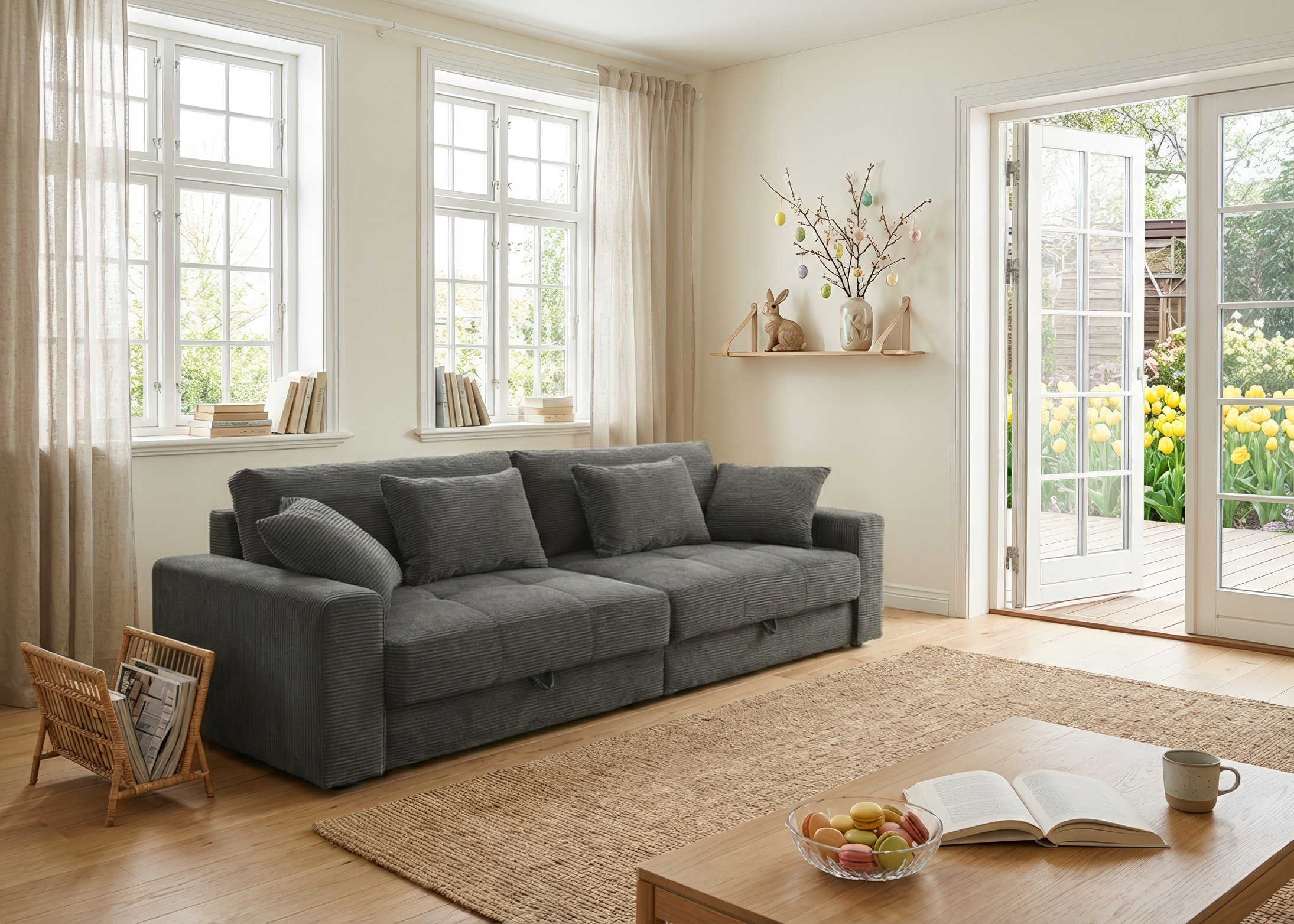 Jockenhöfer Gruppe "Space XL, B: 284 cm" Mega-Sofa mit Bettkasten & 4 Zierkissen