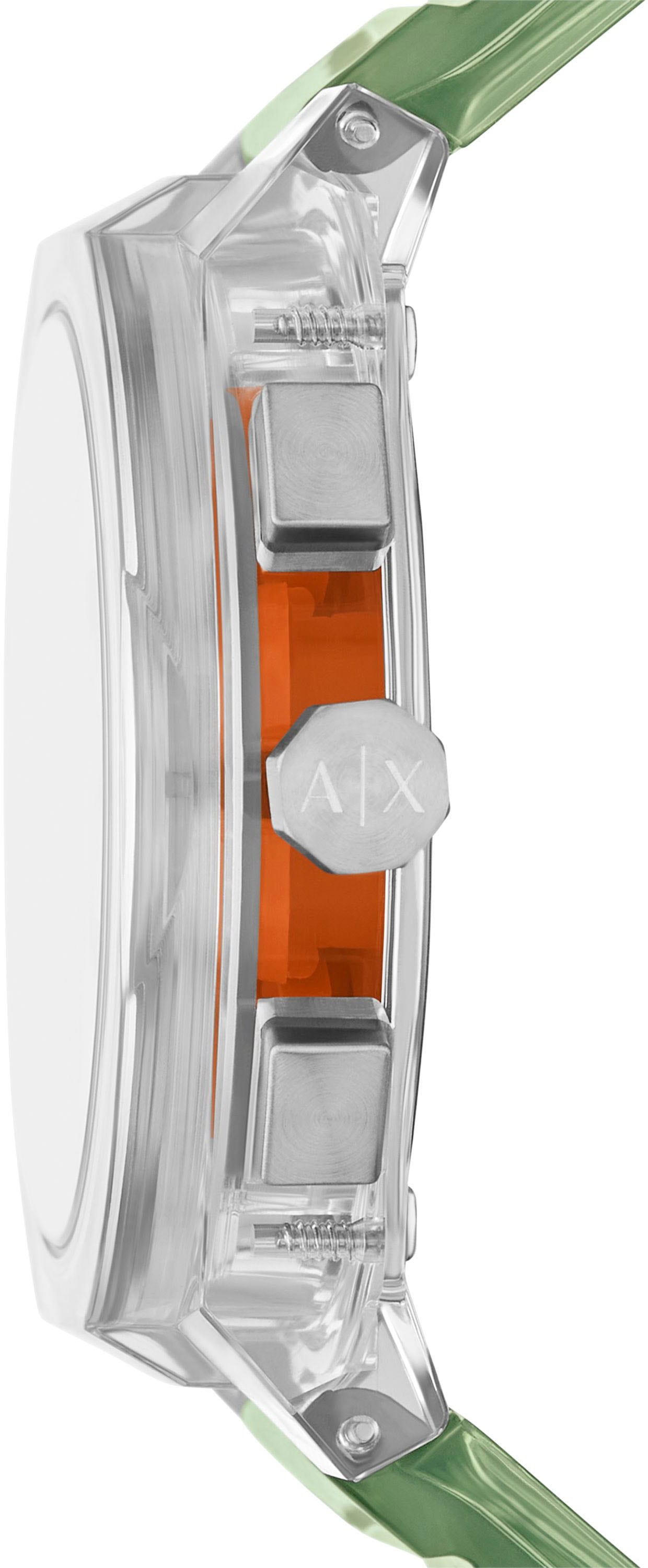 ARMANI EXCHANGE Chronograph »SYNC«, Quarzuhr, Armbanduhr, Herrenuhr, Polyurethanband, Datum, Stoppfunktion