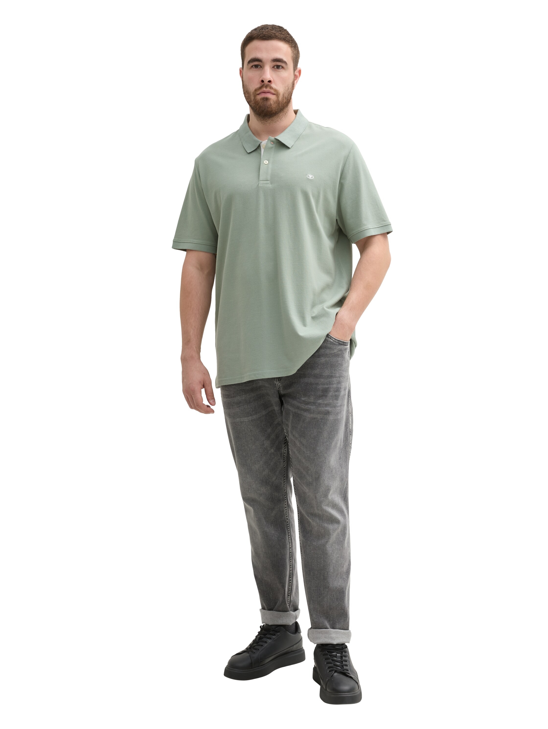 TOM TAILOR PLUS Poloshirt mit Logo-Stickerei