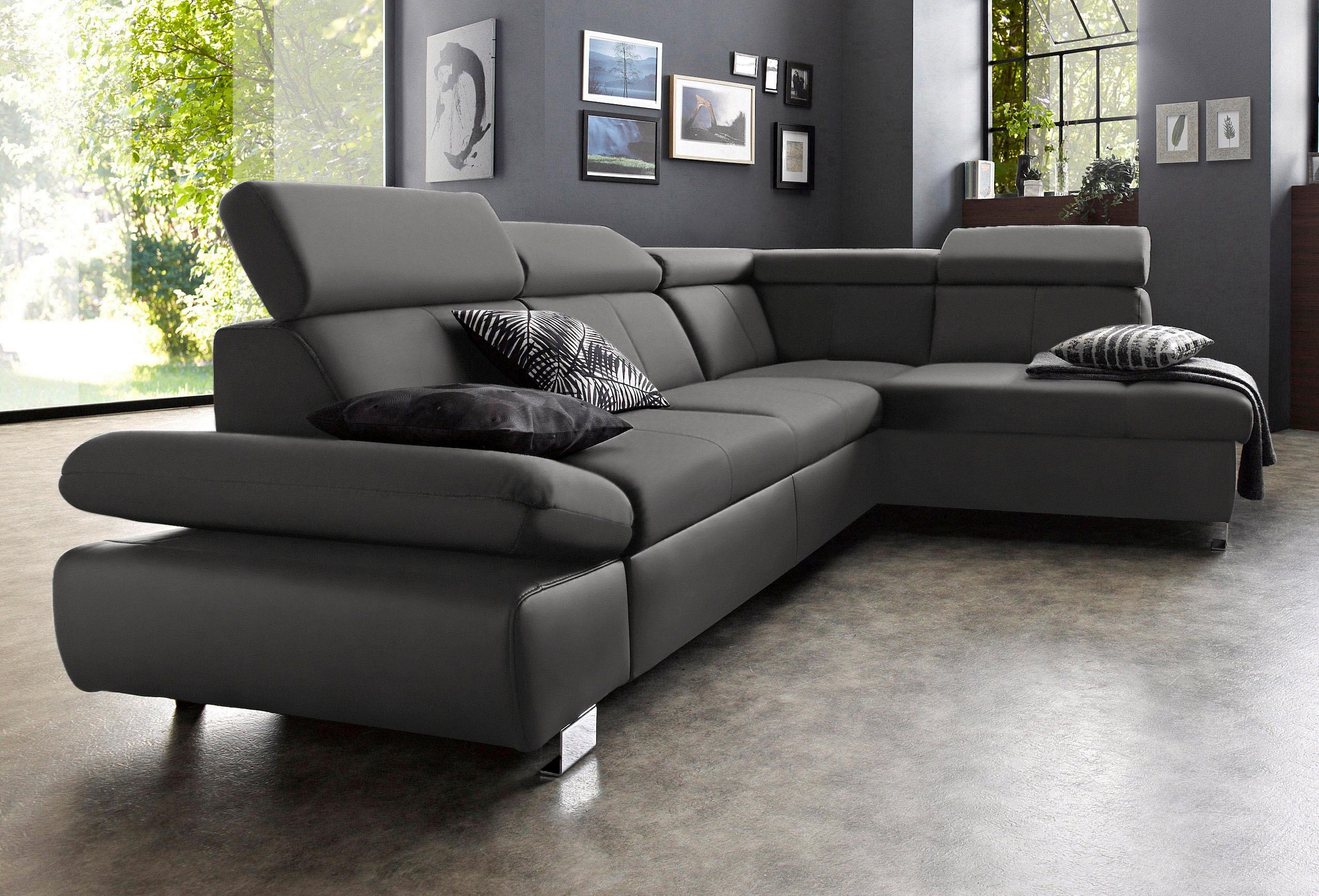 exxpo - sofa fashion Ecksofa "Happy, modern und bequem, L-Form", inkl. Kopf günstig online kaufen