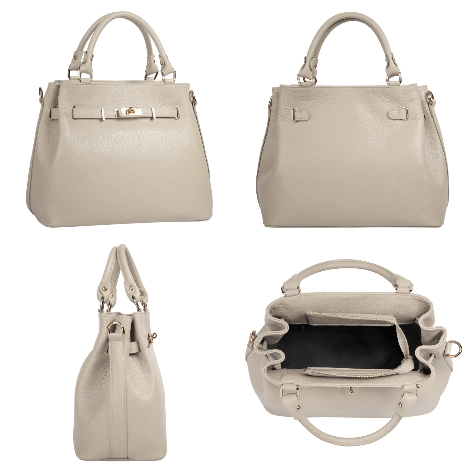 Samantha Look Henkeltasche, echt Leder, Made in Italy, geräumige Henkeltasche mit Smartphonefach