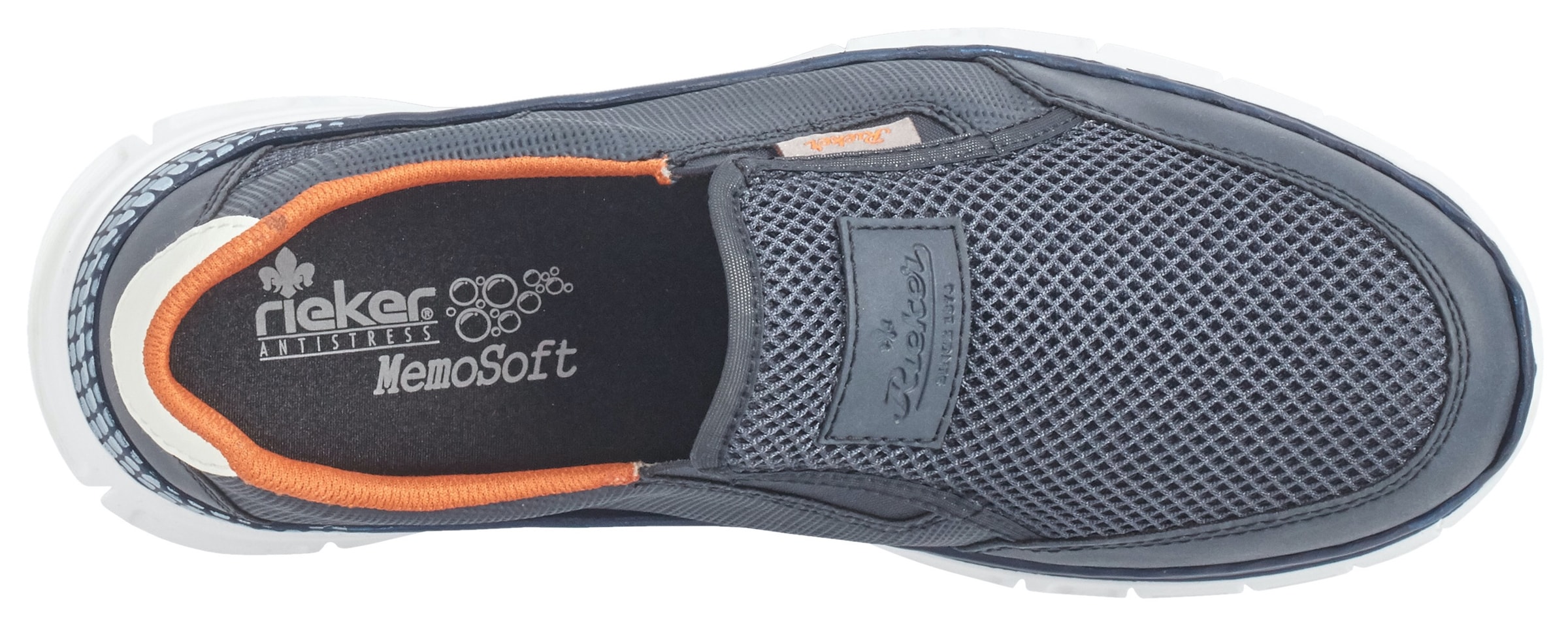 Rieker Slip-On Sneaker, Slipper, Freizeitschuh mit dämpfender MemoSoft-Ausstattung
