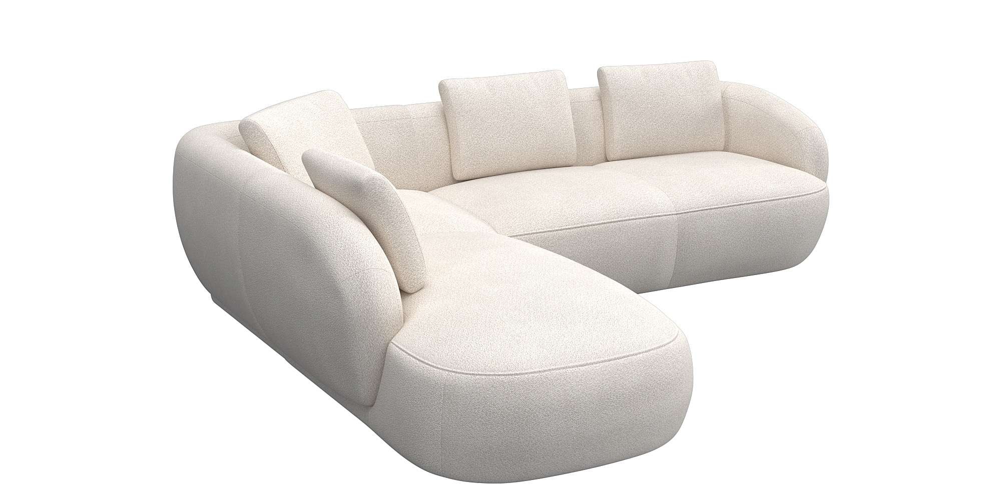 FLEXLUX Ecksofa "Torino, rund, L-Form, Sofa-Ecke mit Ottomane", Modernes, o günstig online kaufen