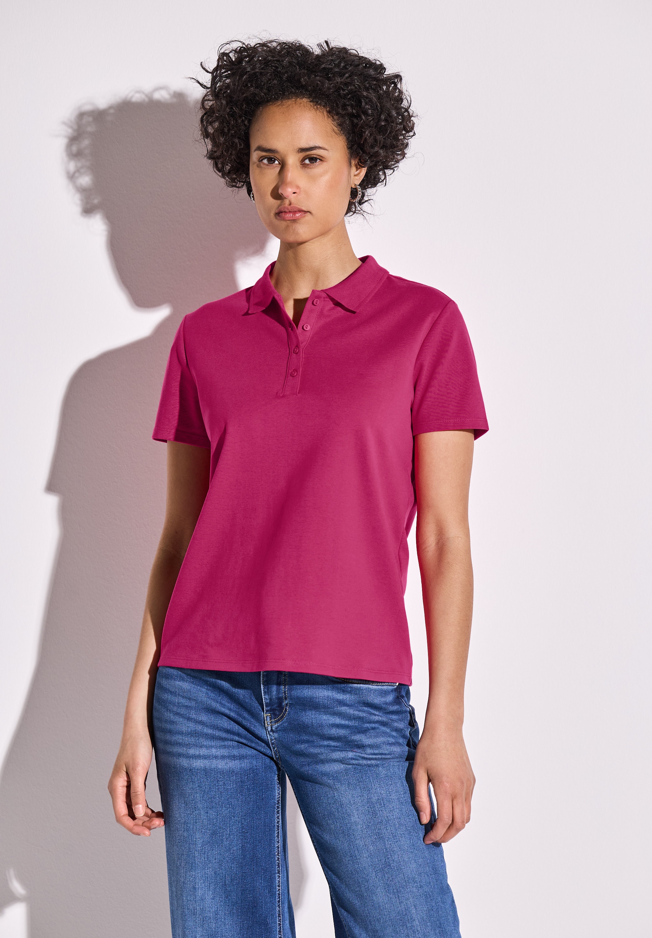 STREET ONE Poloshirt, aus Baumwolle mit Stretchante