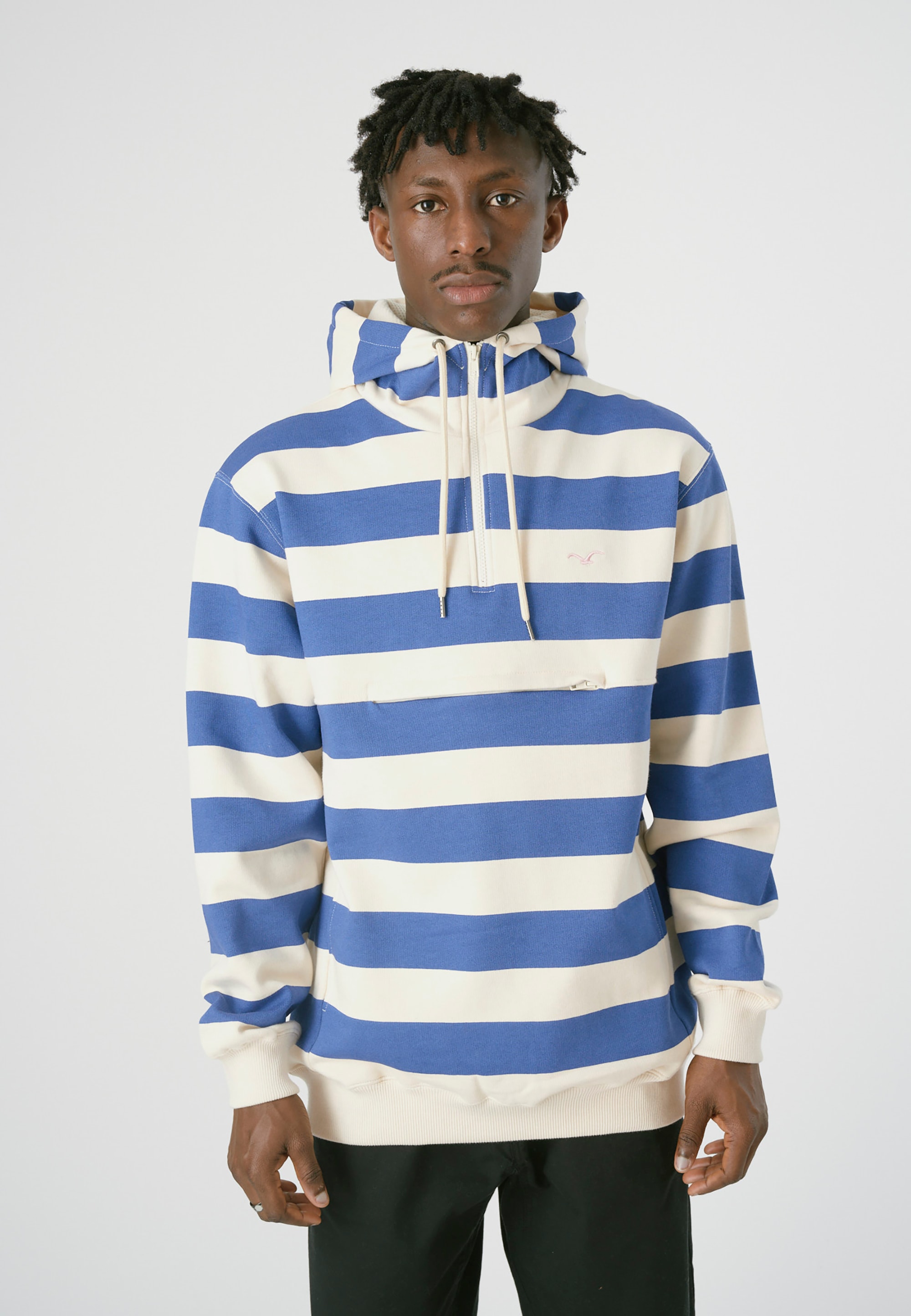 Cleptomanicx Kapuzensweatshirt »Hooded Stripe«, mit praktischem Half-Zip